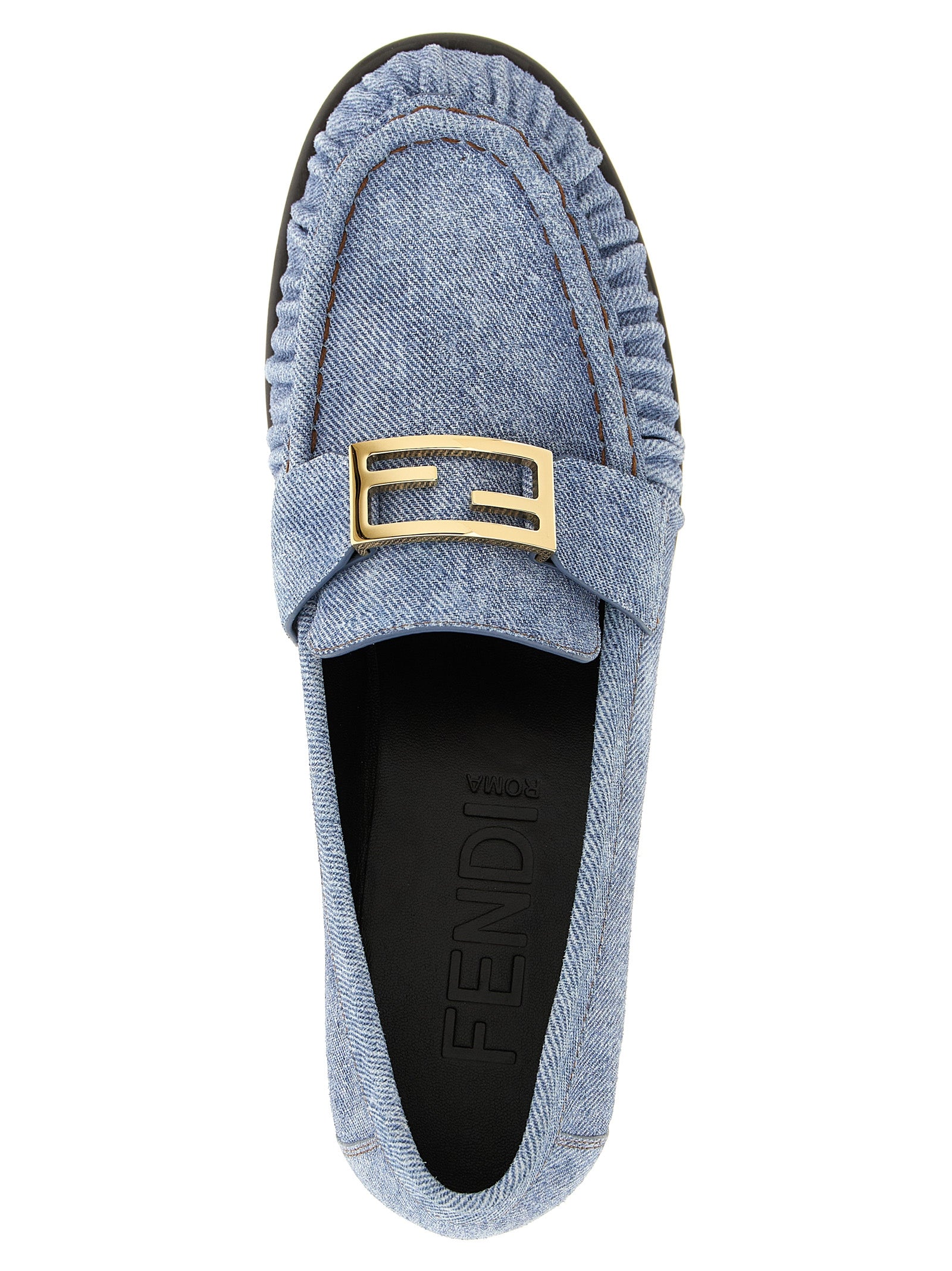 Blue Calfskin Slip-On Loafers