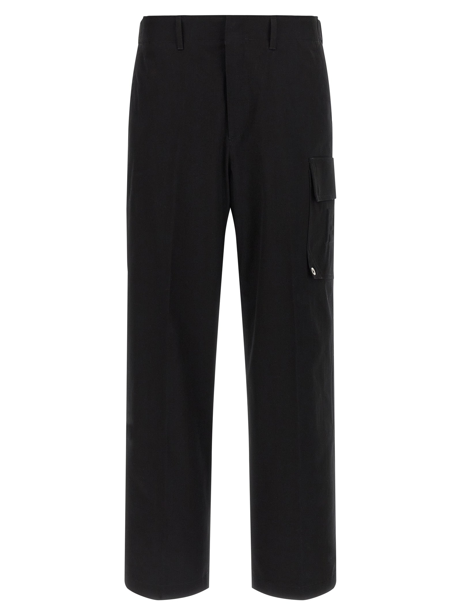 Black Cotton Cargo Pants