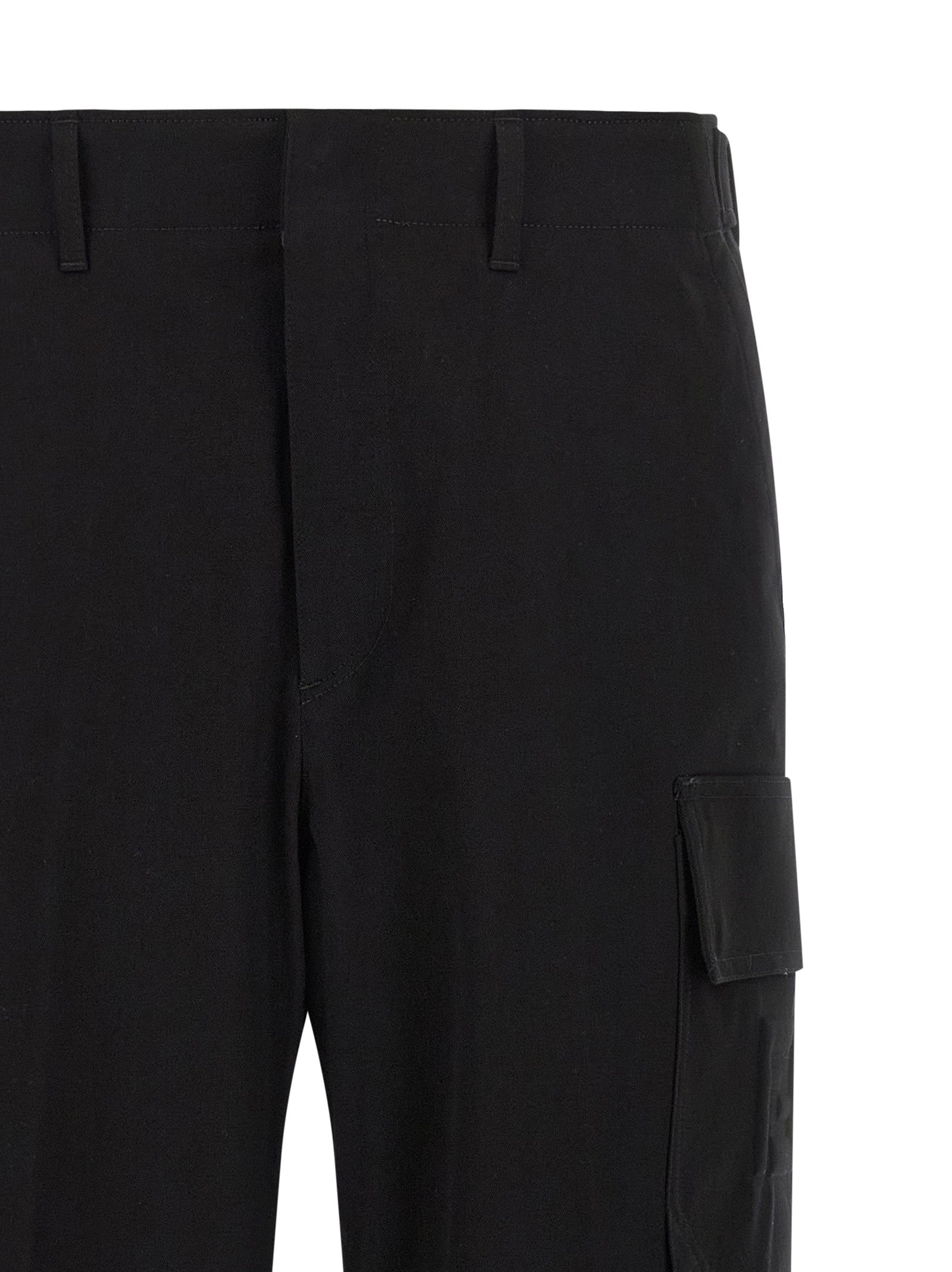 Black Cotton Cargo Pants
