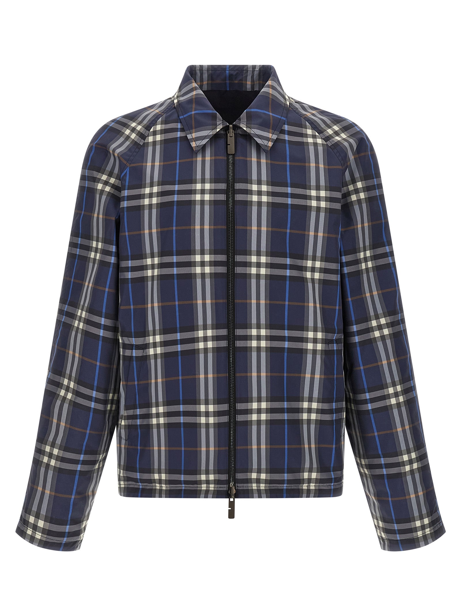 Blue Cotton Full-Length Jacket