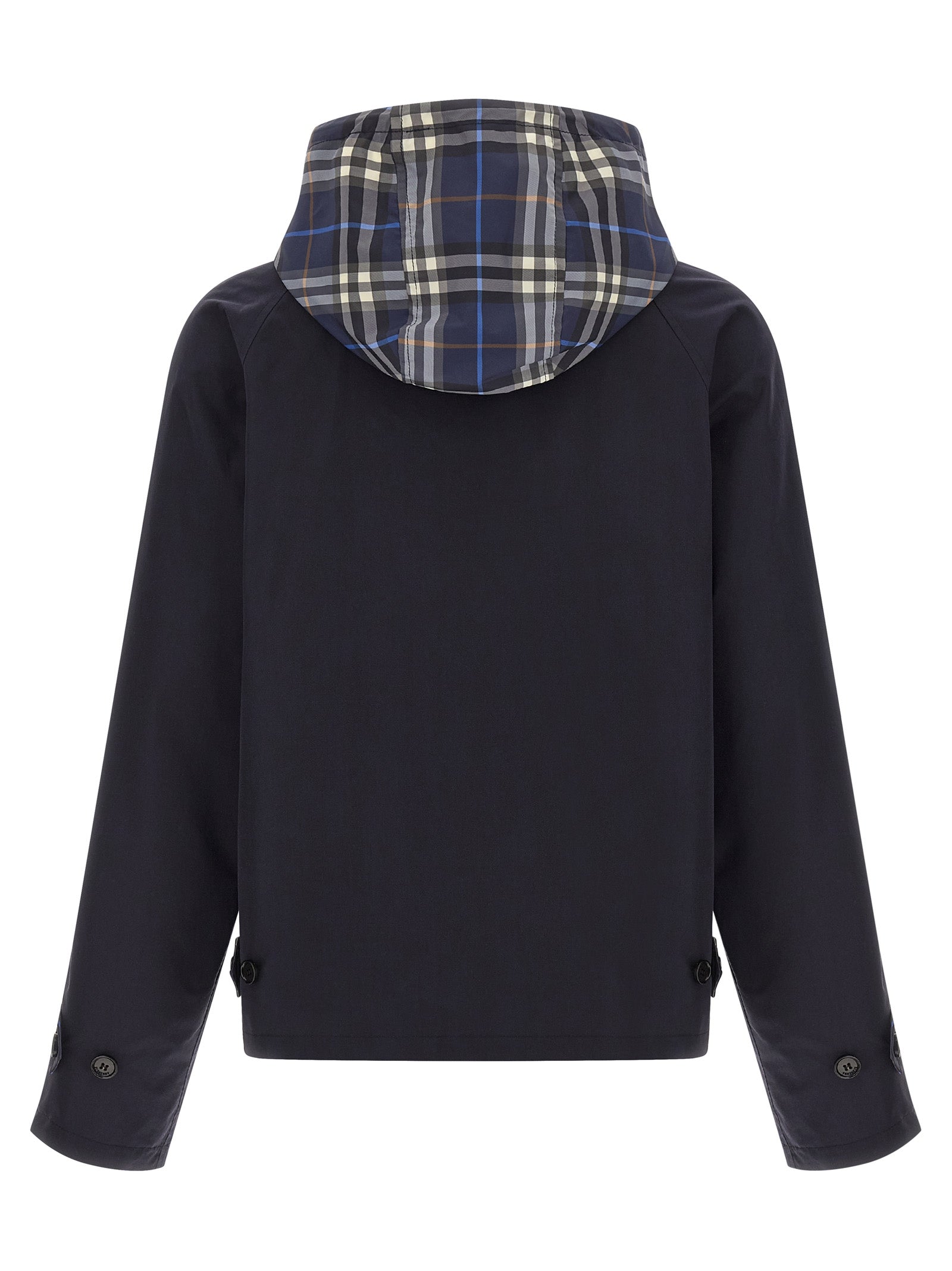 Blue Cotton Full-Length Jacket