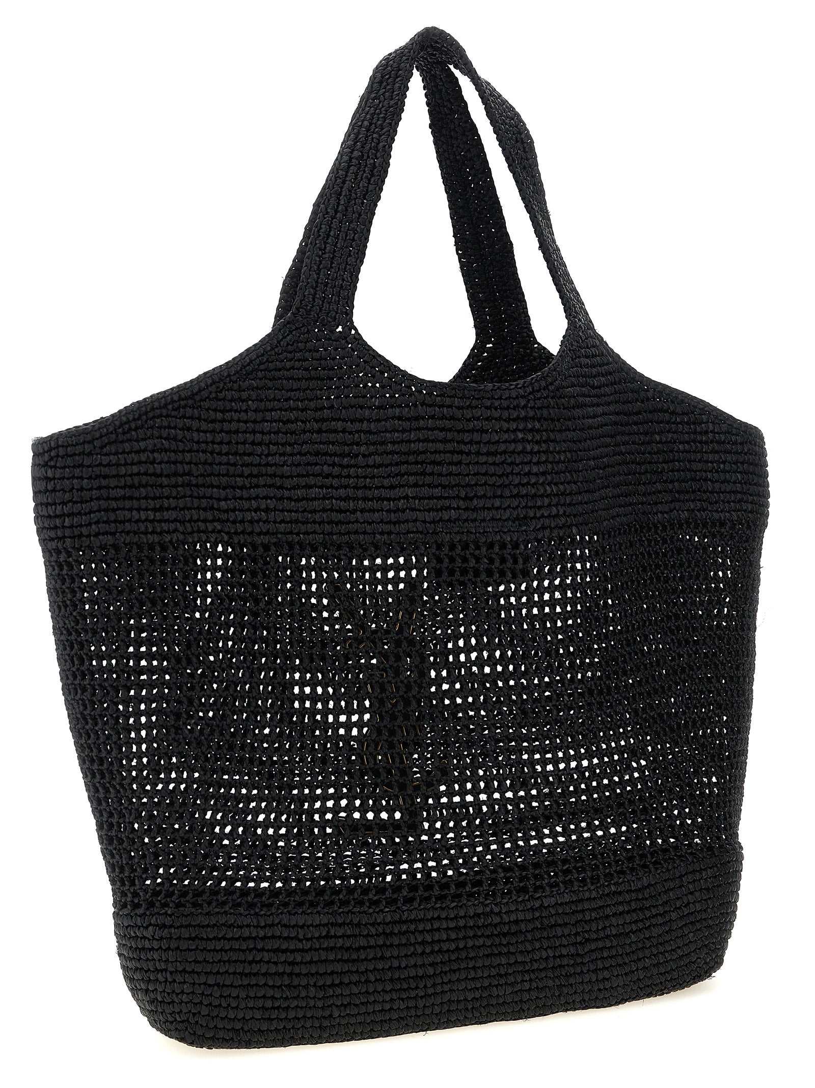 Black Raffia Tote Bag