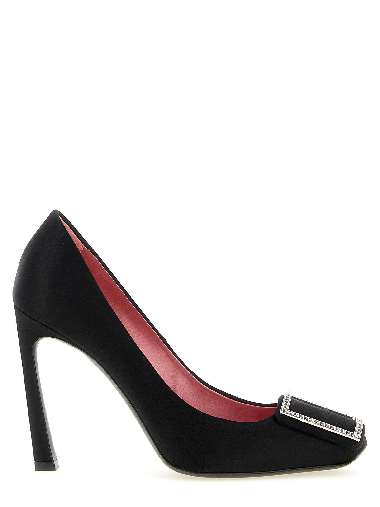 Black Viscose High Heel Pumps