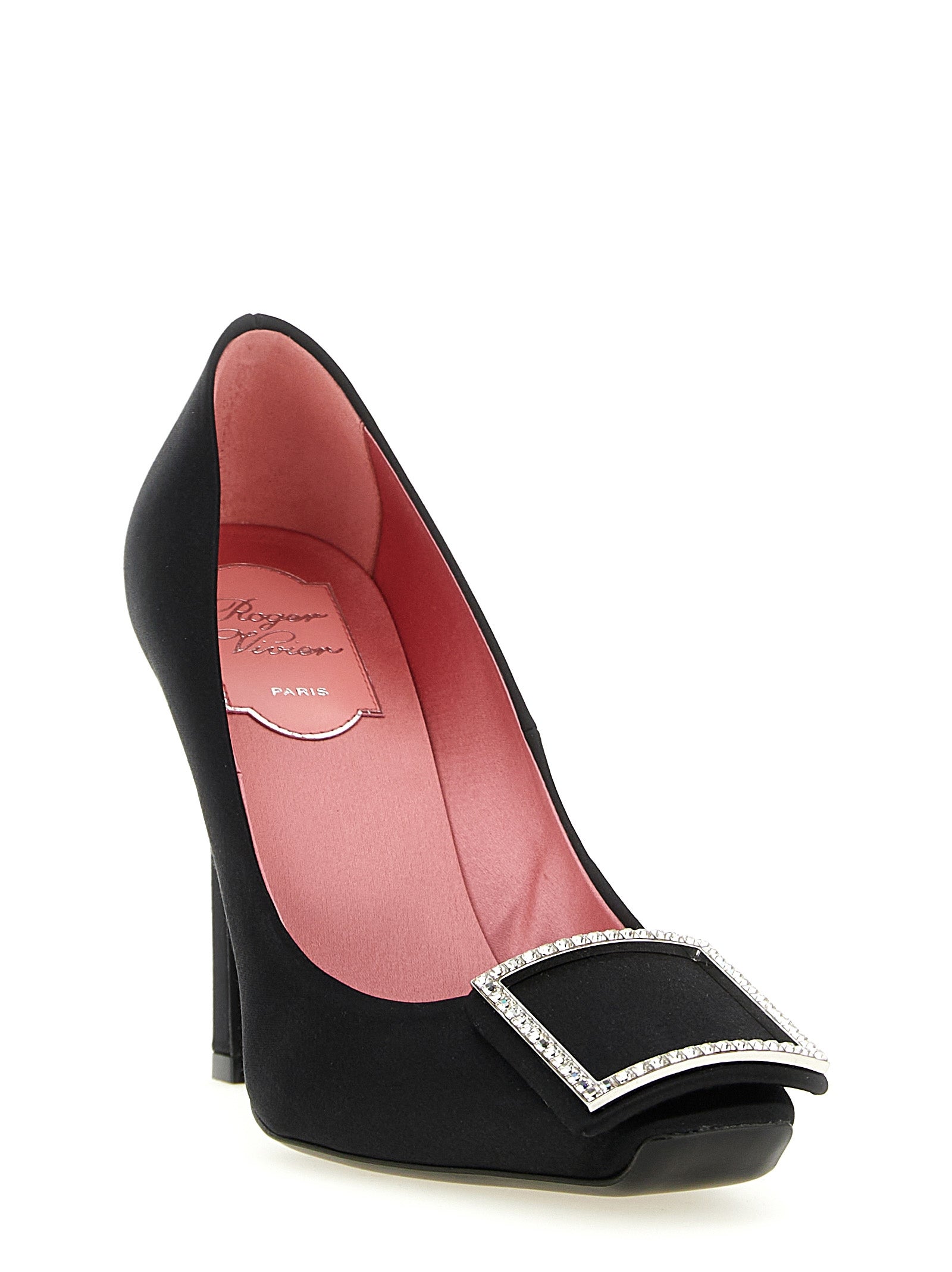 Black Viscose High Heel Pumps
