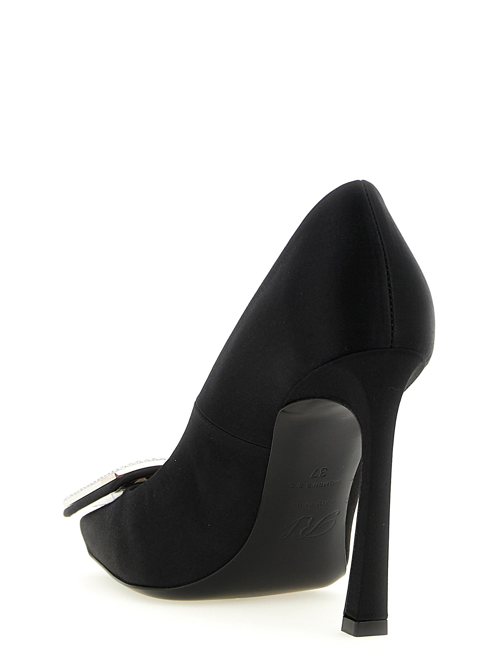 Black Viscose High Heel Pumps