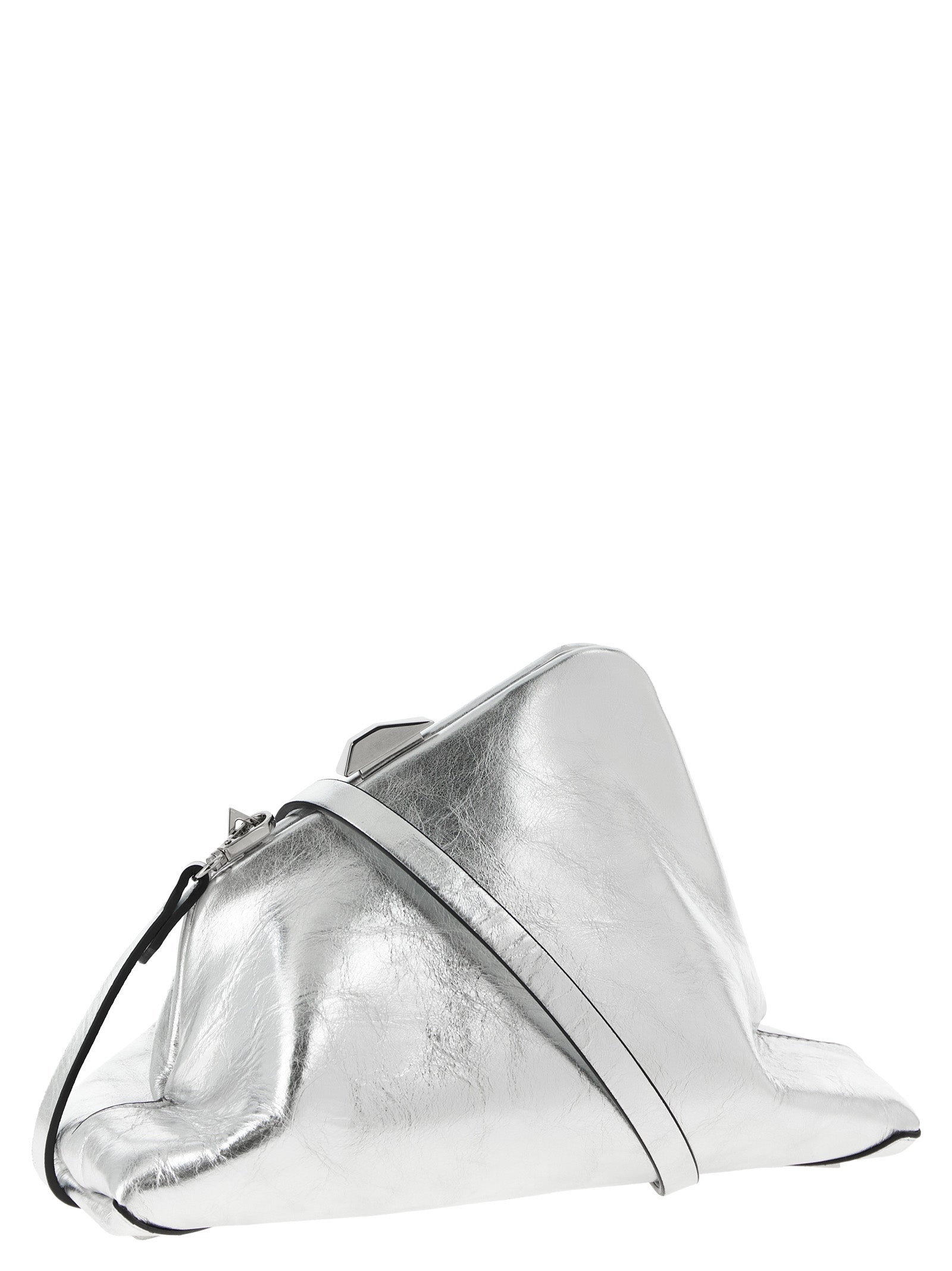 Silver Calfskin Clutch Bag