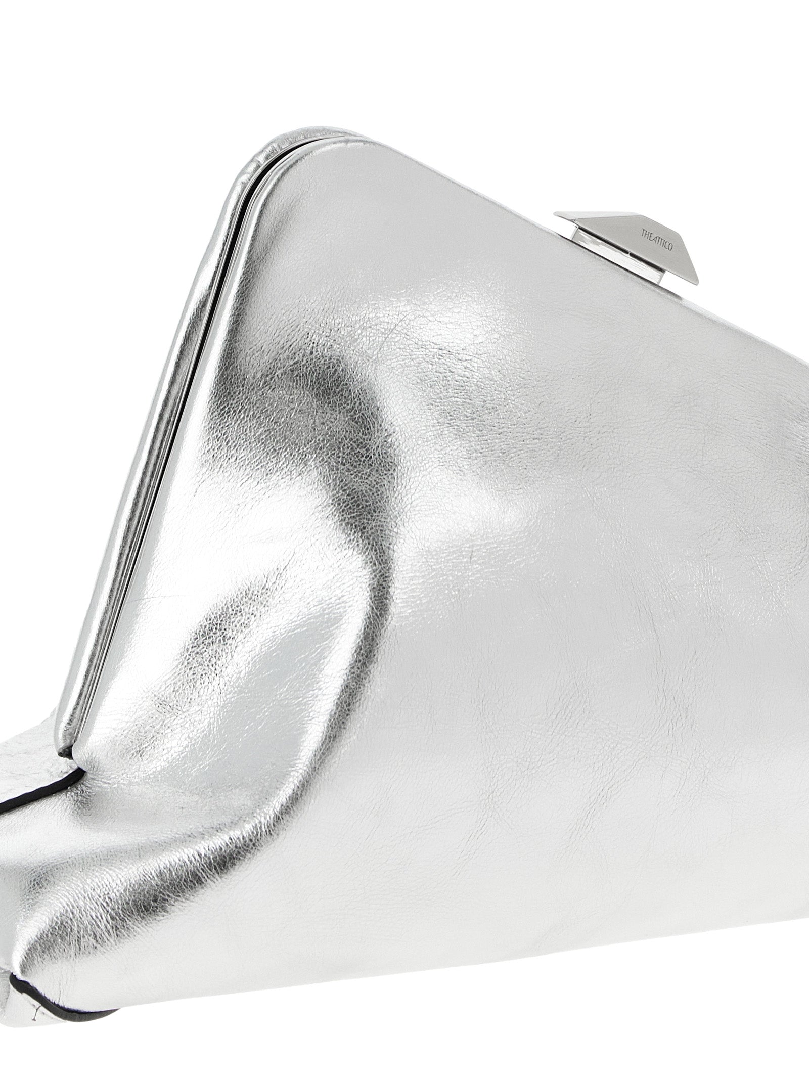 Silver Calfskin Clutch Bag
