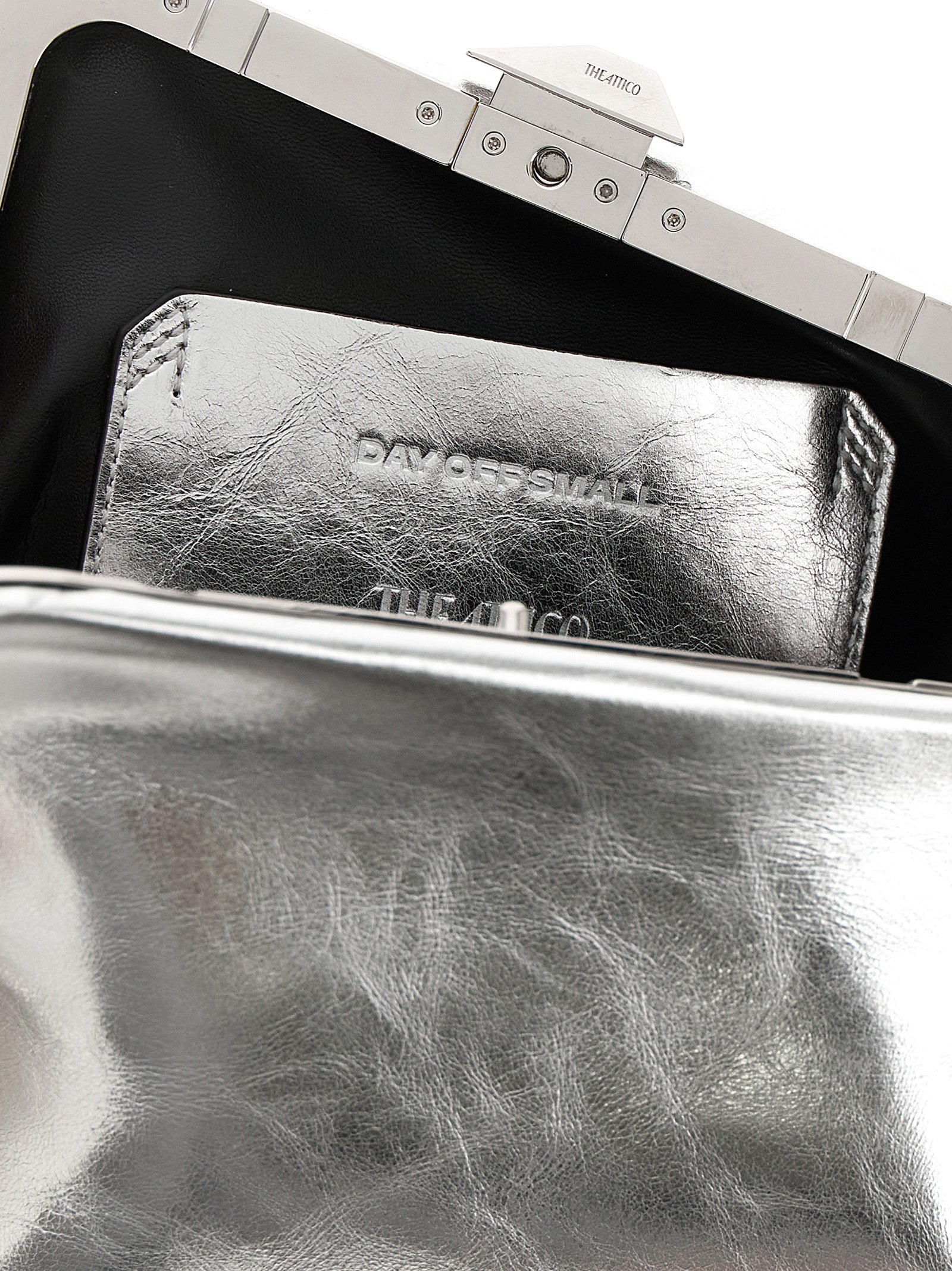 Silver Calfskin Clutch Bag