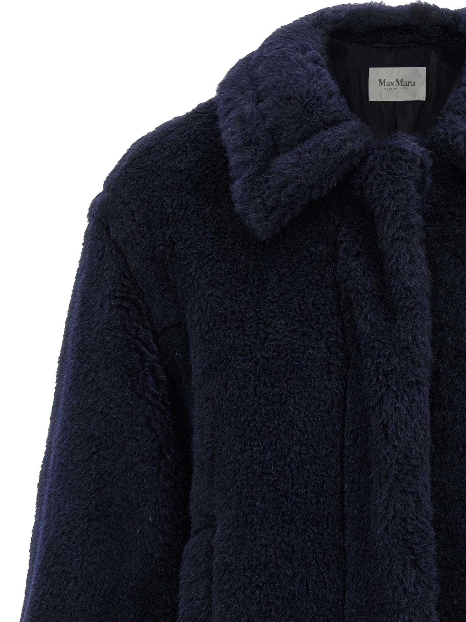 Blue Alpaca Leather Coat