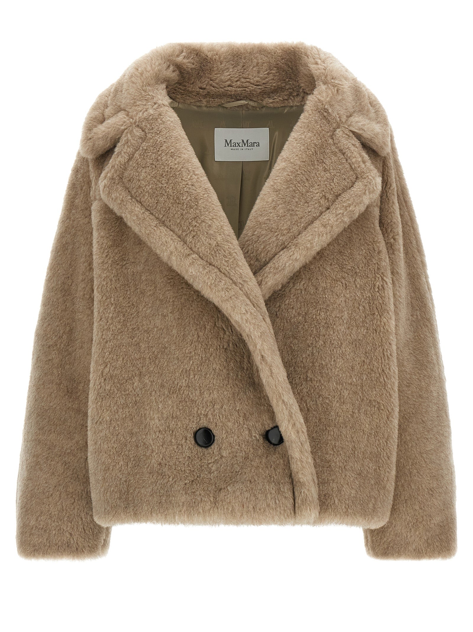 Beige Alpaca Leather Coat