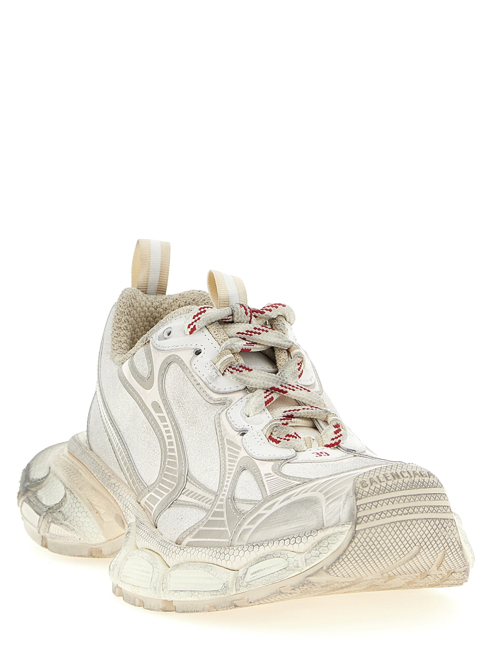 Silver Polyethylene Athletic Sneakers