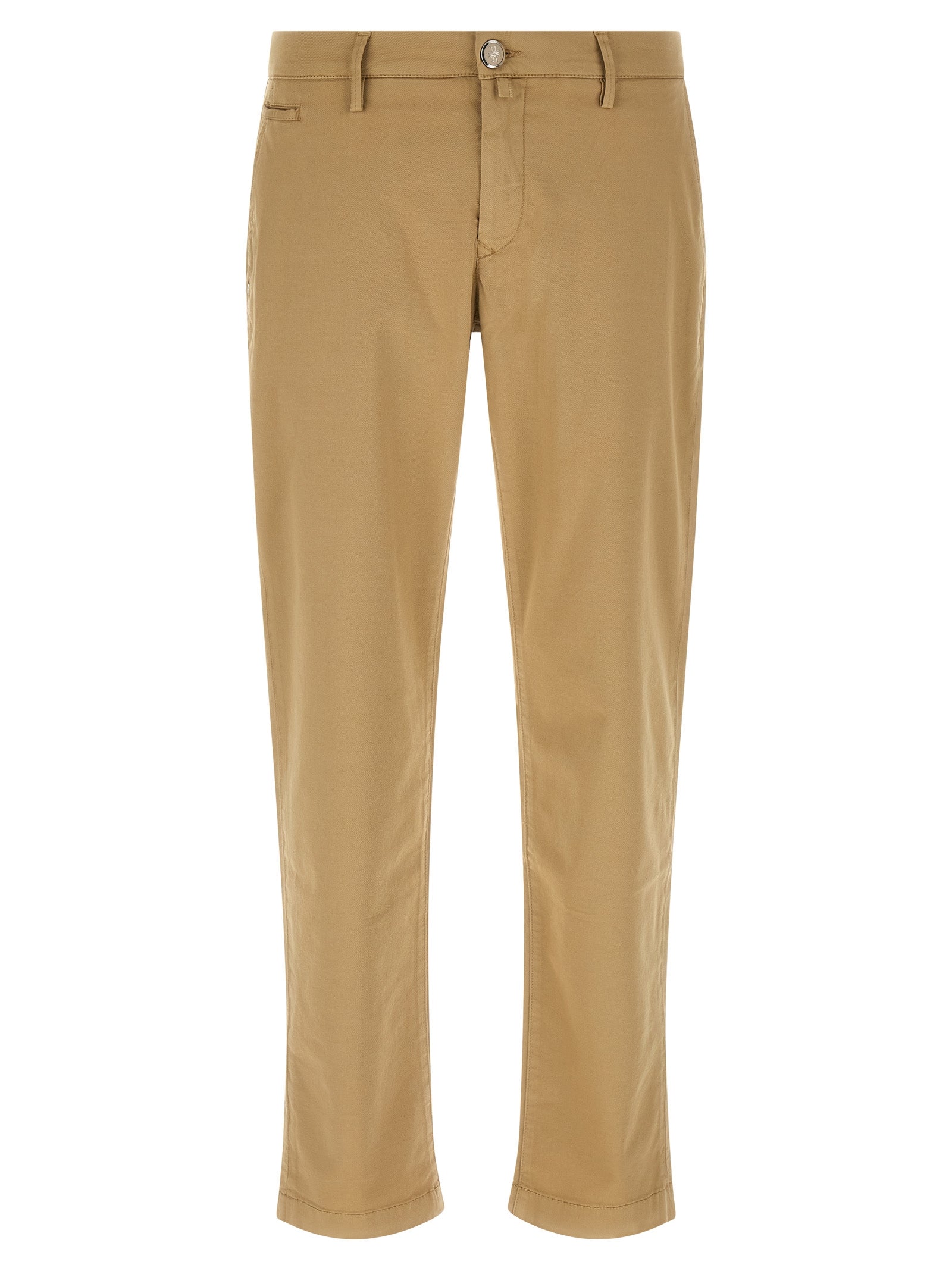 Beige Cotton Chino Pants