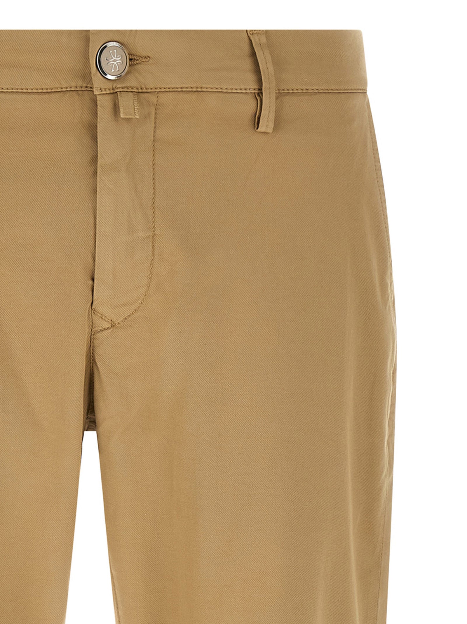 Beige Cotton Chino Pants