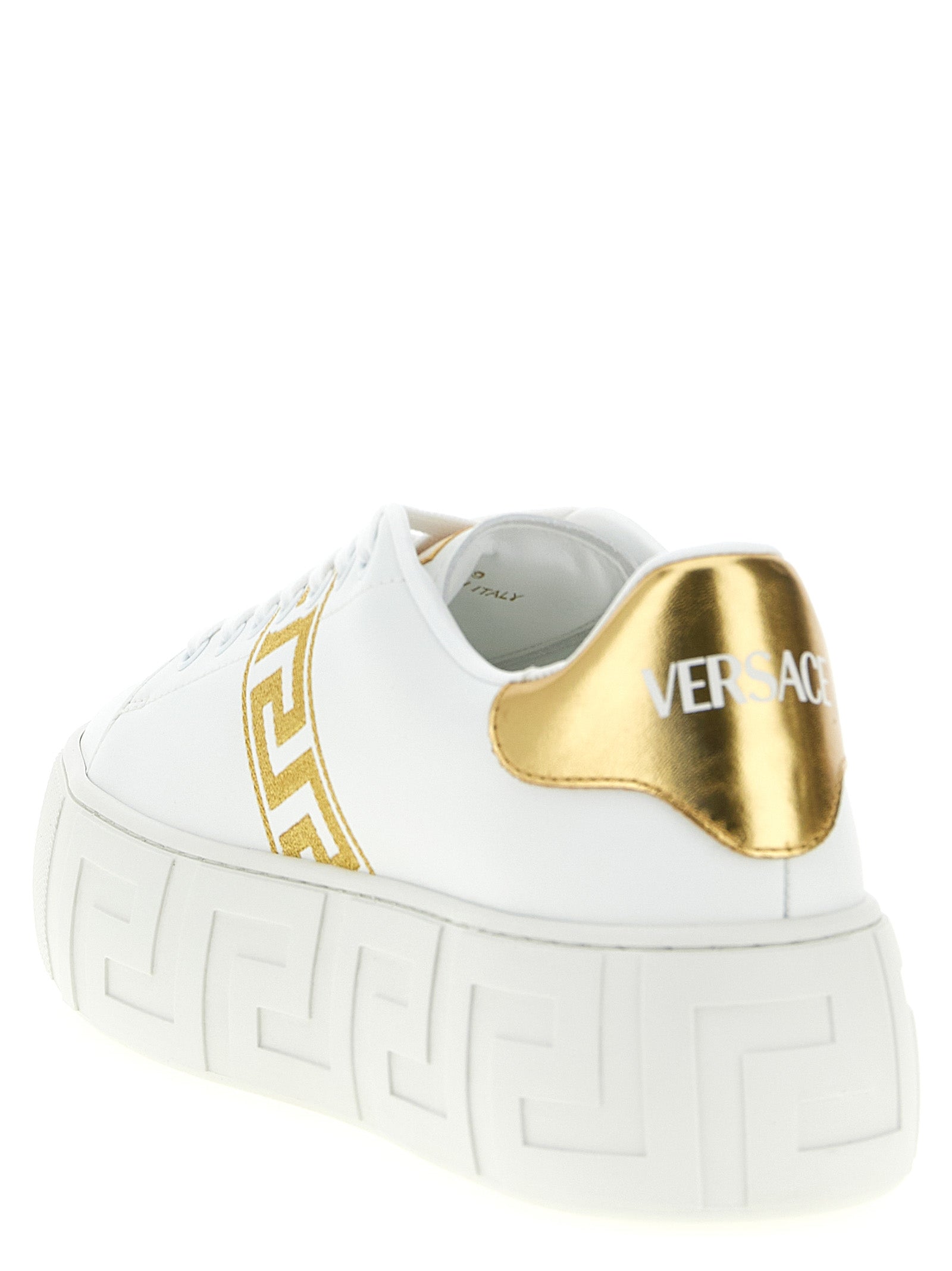 Gold Nylon Platform Sneakers