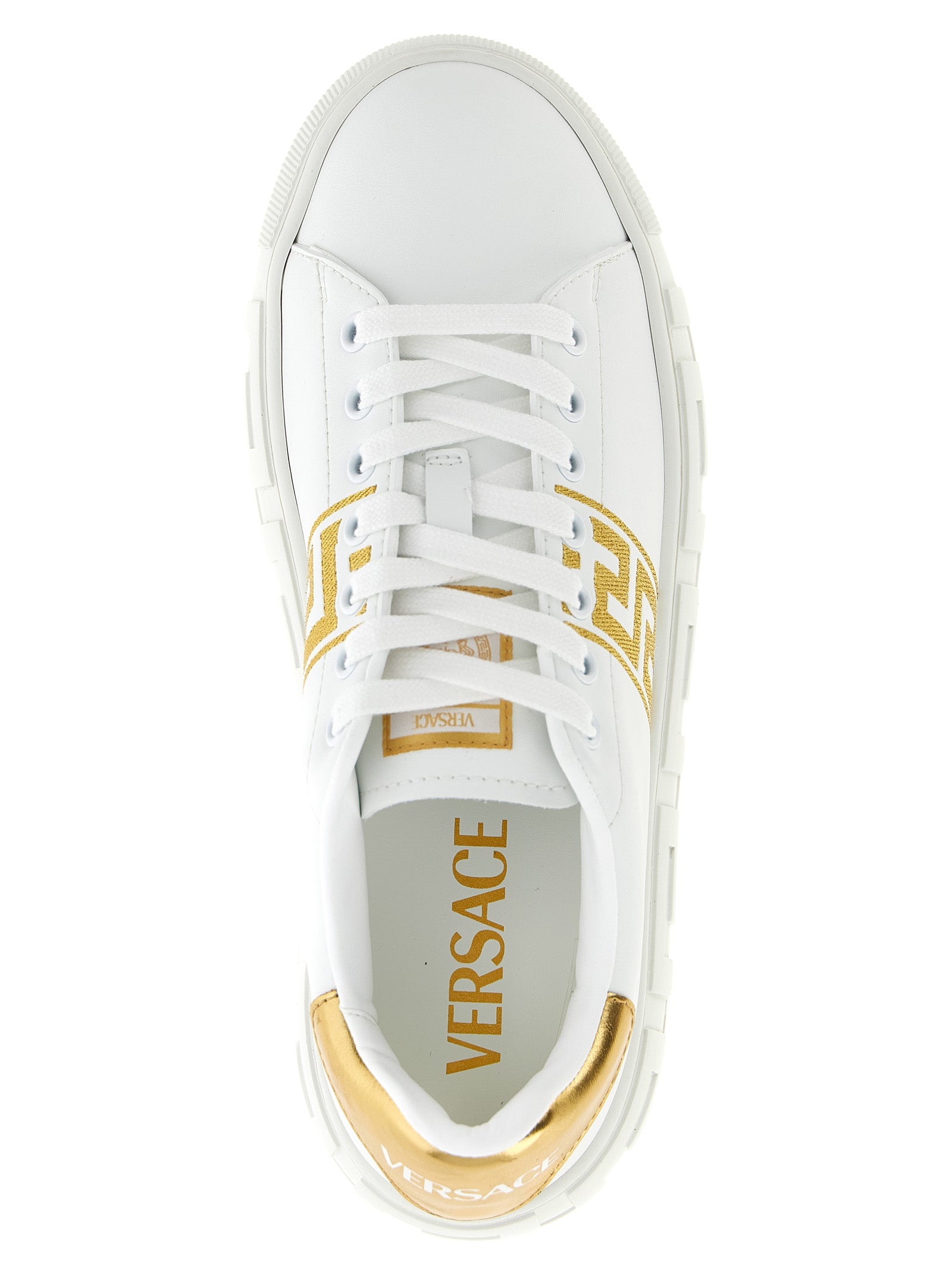 Gold Nylon Platform Sneakers