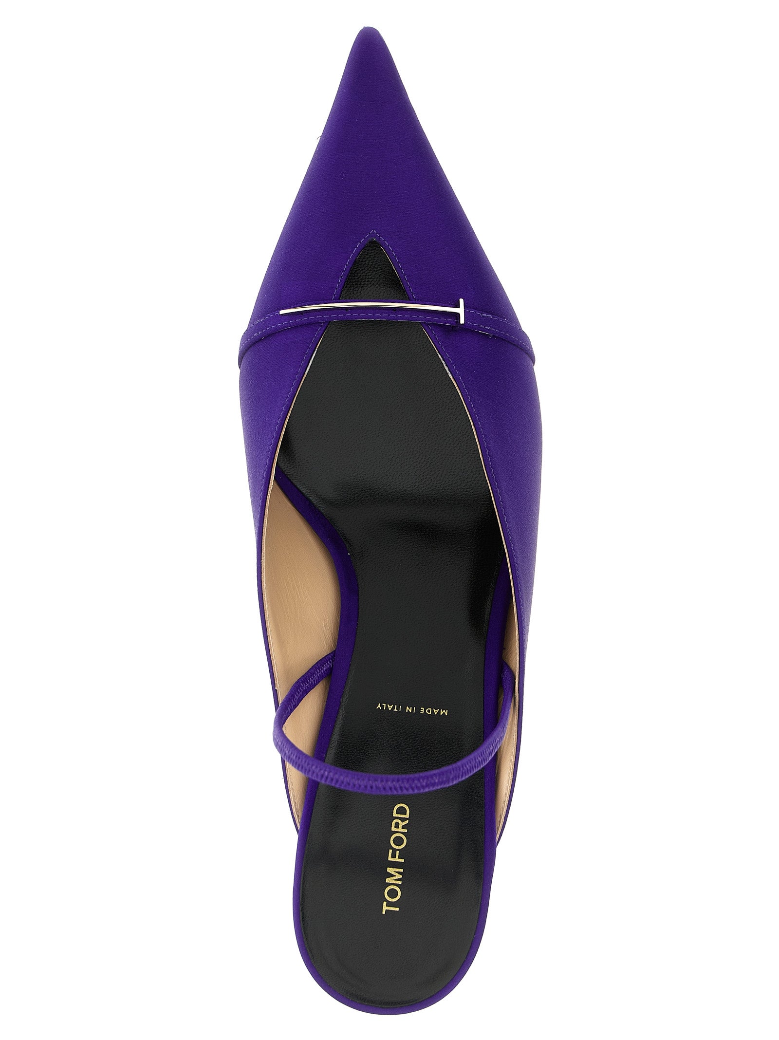 Purple Viscose Mid Heel Pumps