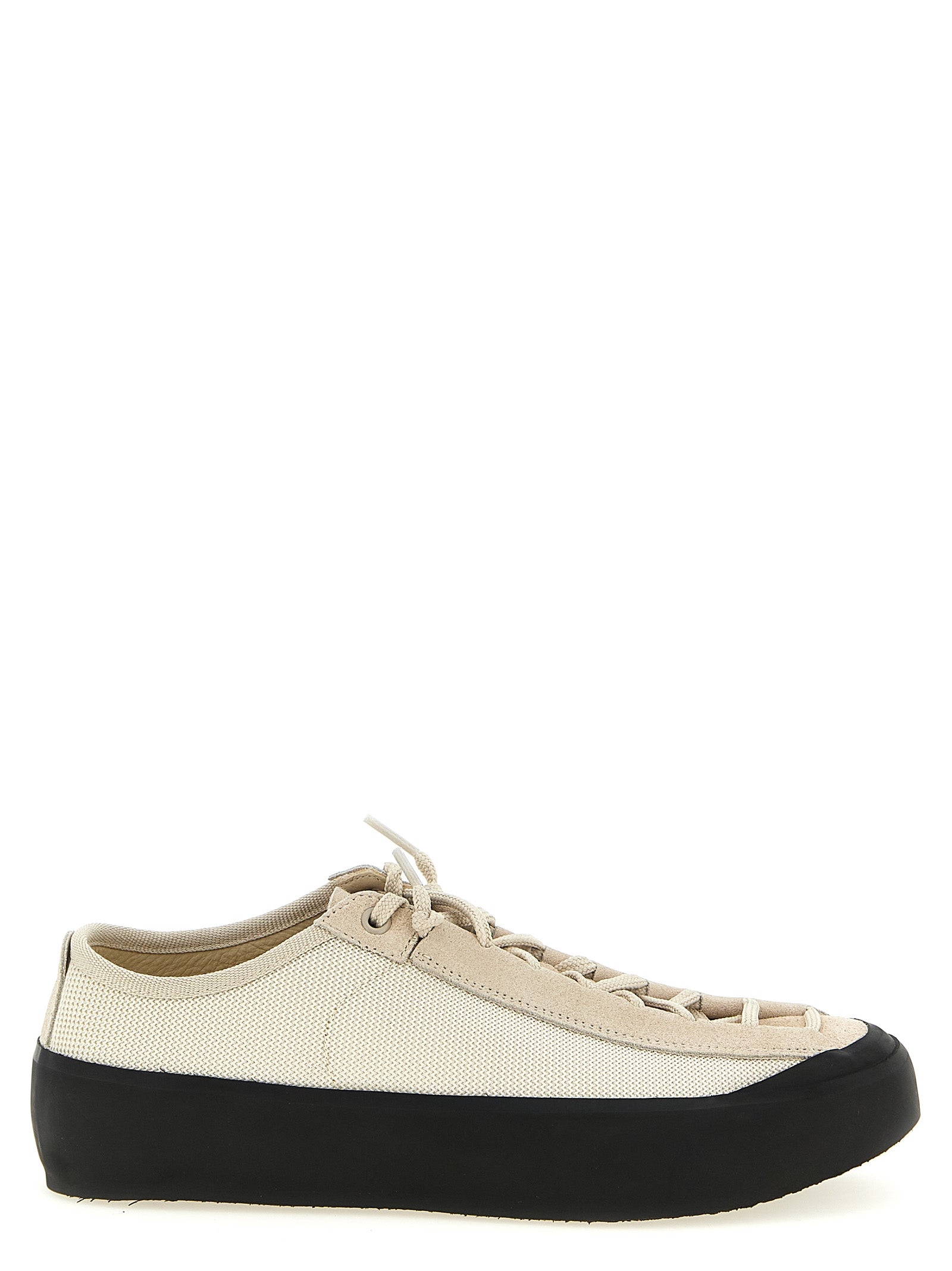 Beige Calfskin Low Top Sneakers