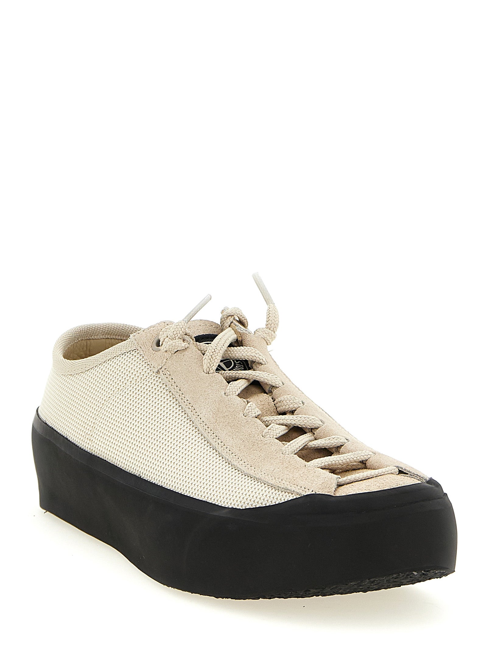 Beige Calfskin Low Top Sneakers