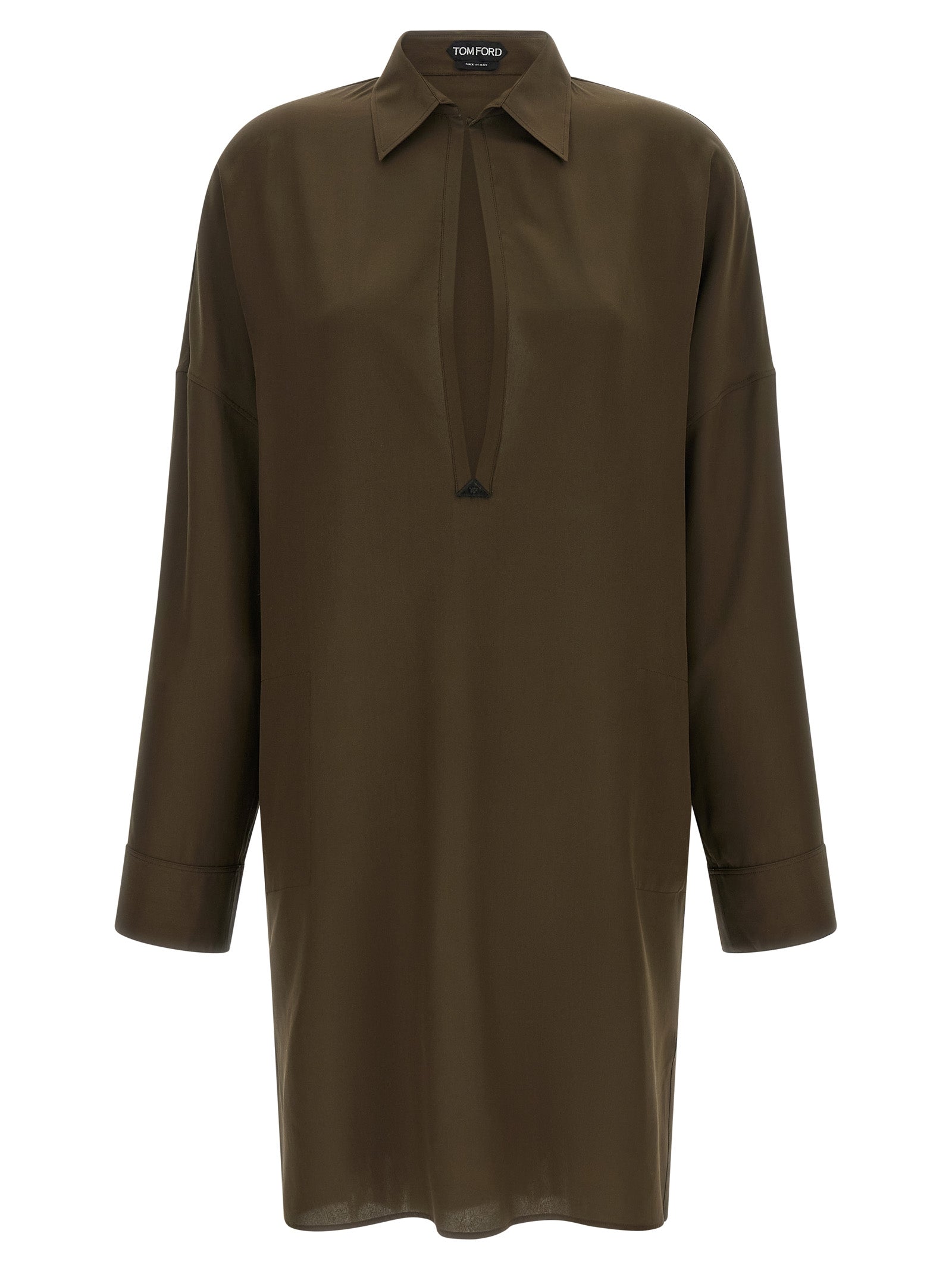 Bicolor Silk Midi Dress