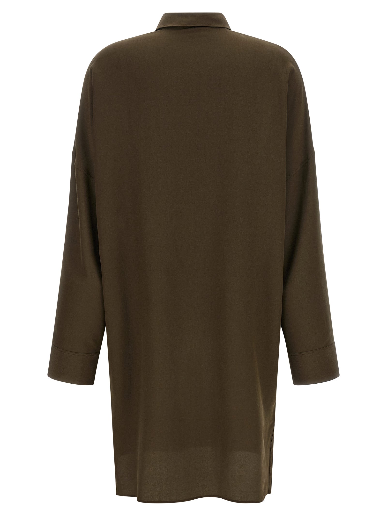 Bicolor Silk Midi Dress