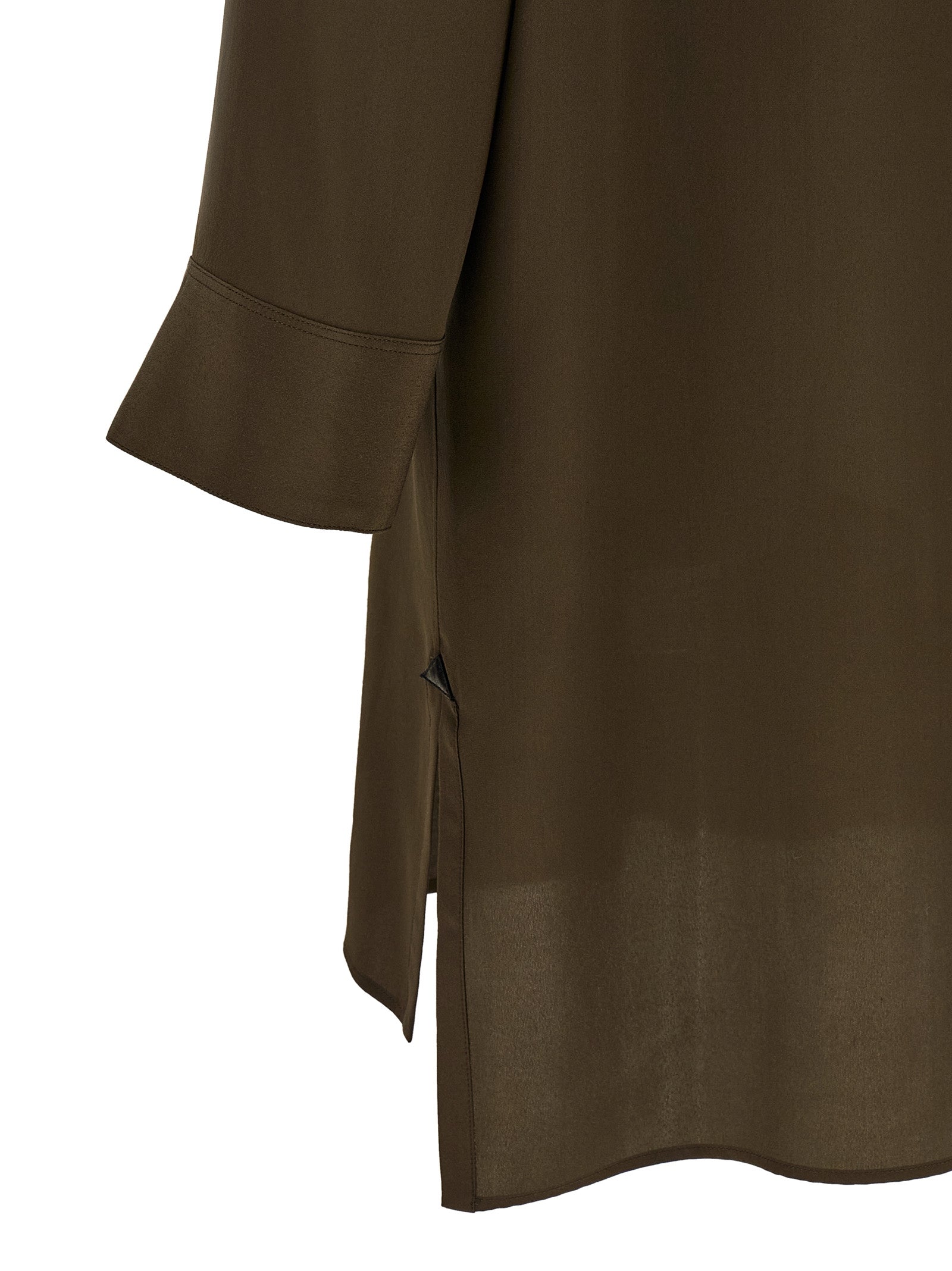 Bicolor Silk Midi Dress