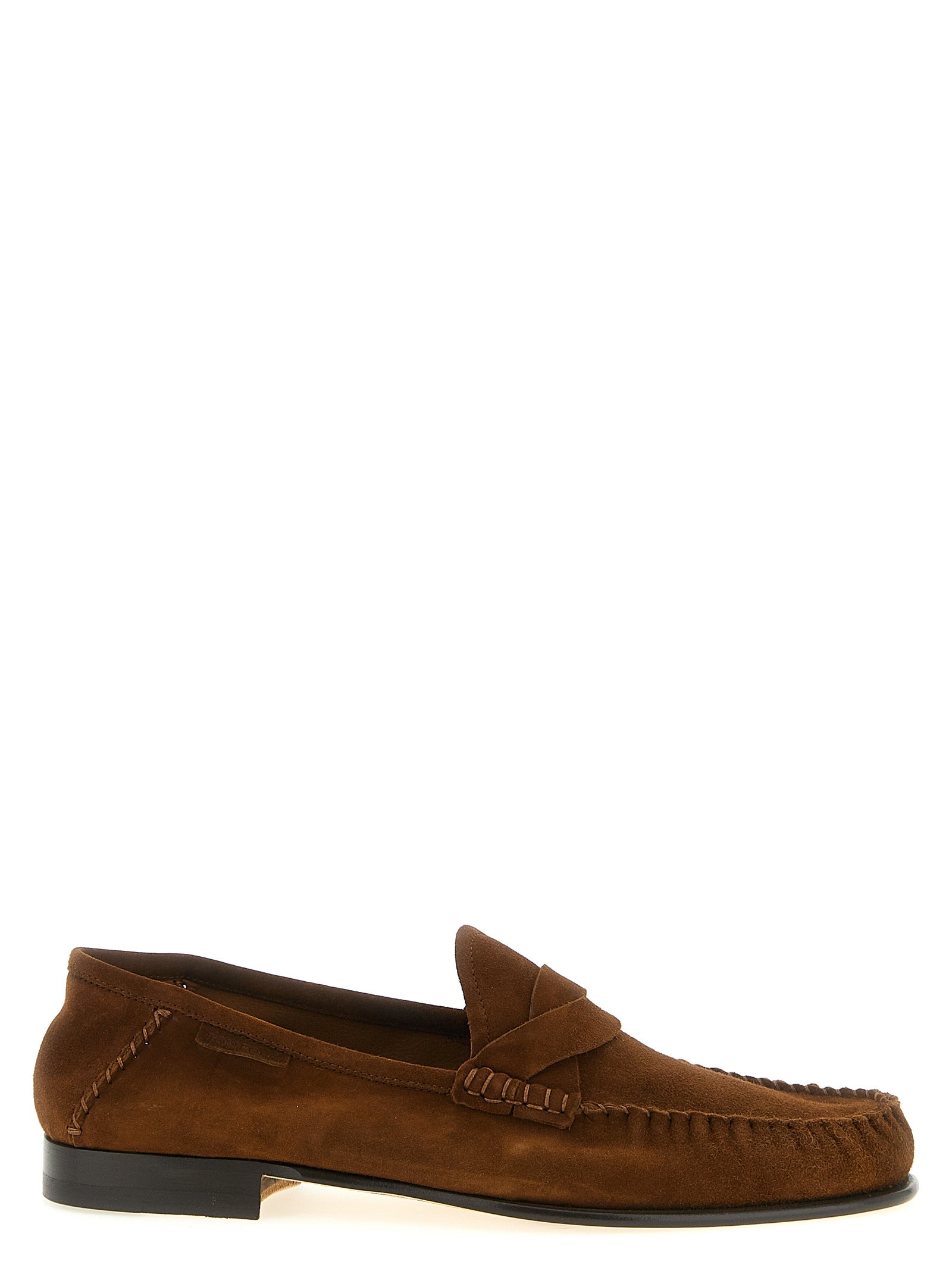 Brown Suede Leather Slip-On Loafers