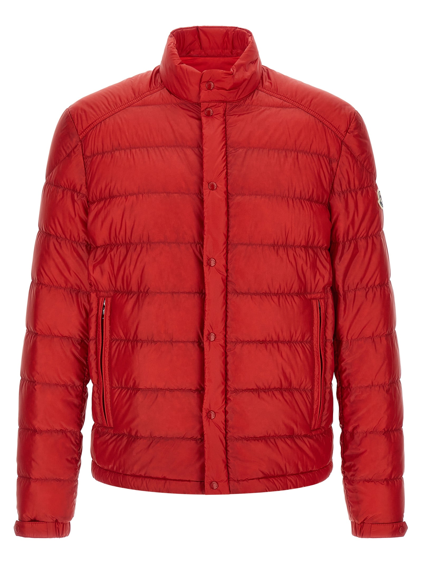 Red Polyamide Full-Length Jacket