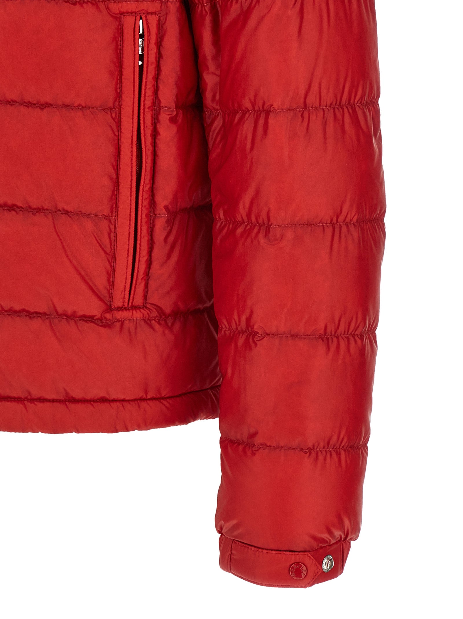 Red Polyamide Full-Length Jacket