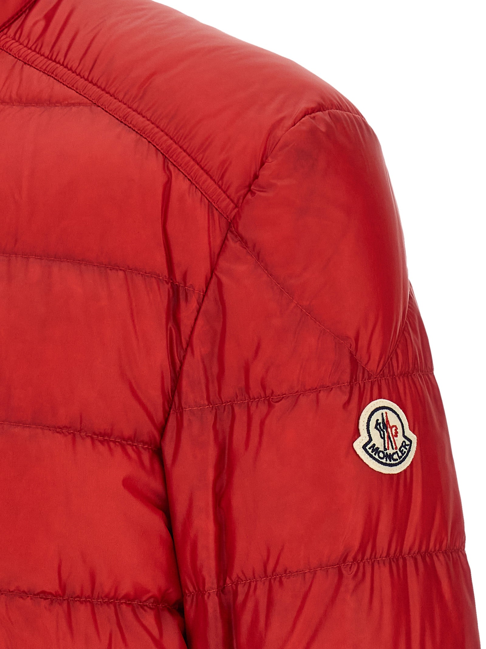 Red Polyamide Full-Length Jacket