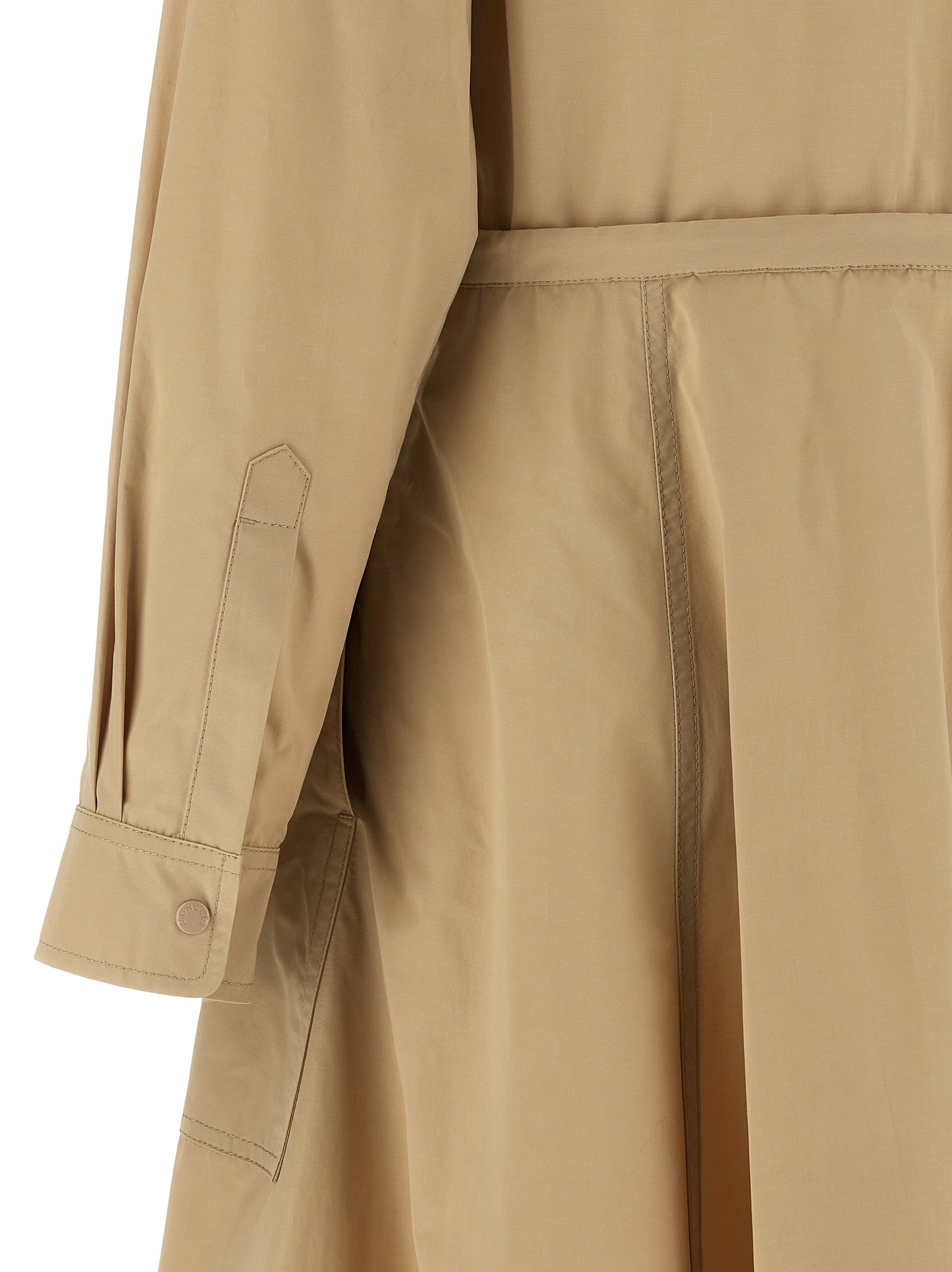 Beige Polyester Long Dress