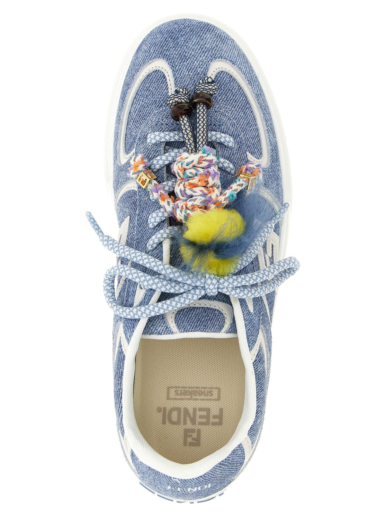 Blue Calfskin Platform Sneakers