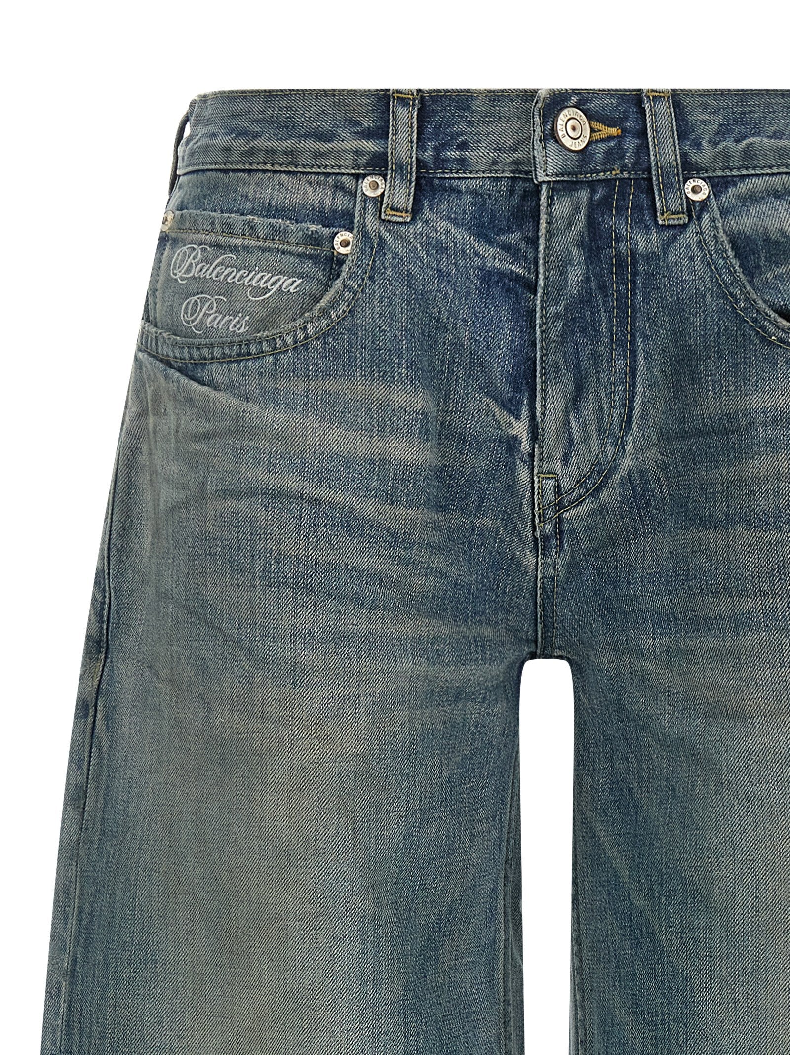 Blue Cotton Relaxed Fit Jeans