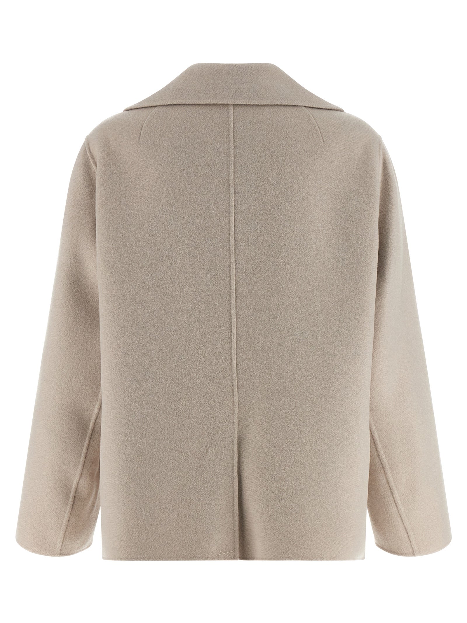 Beige Virgin Wool Biker Jacket