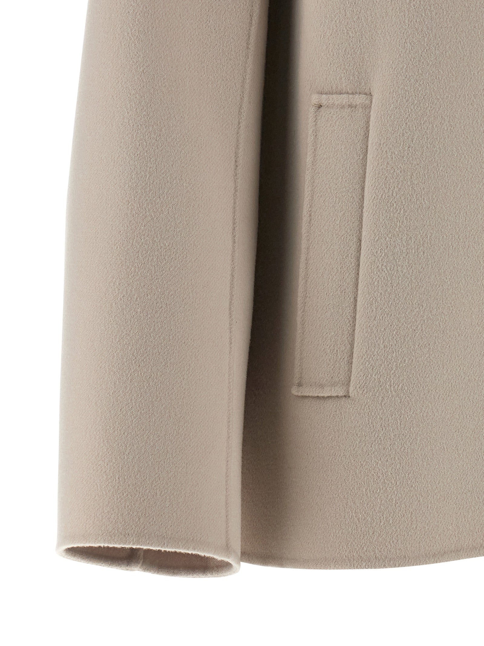 Beige Virgin Wool Biker Jacket