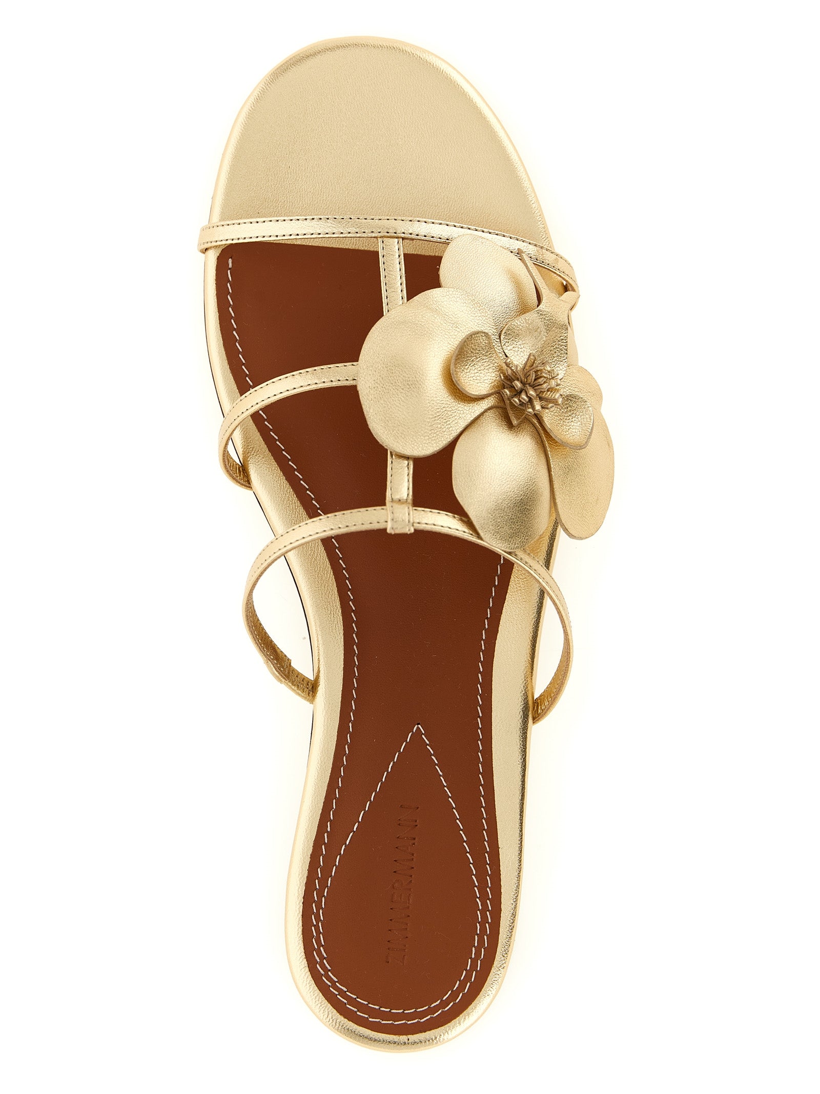 Gold Leather Slides