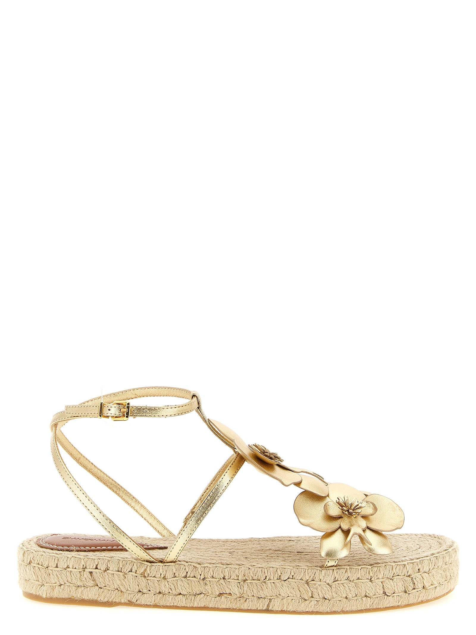 Gold Leather Flat Sandals