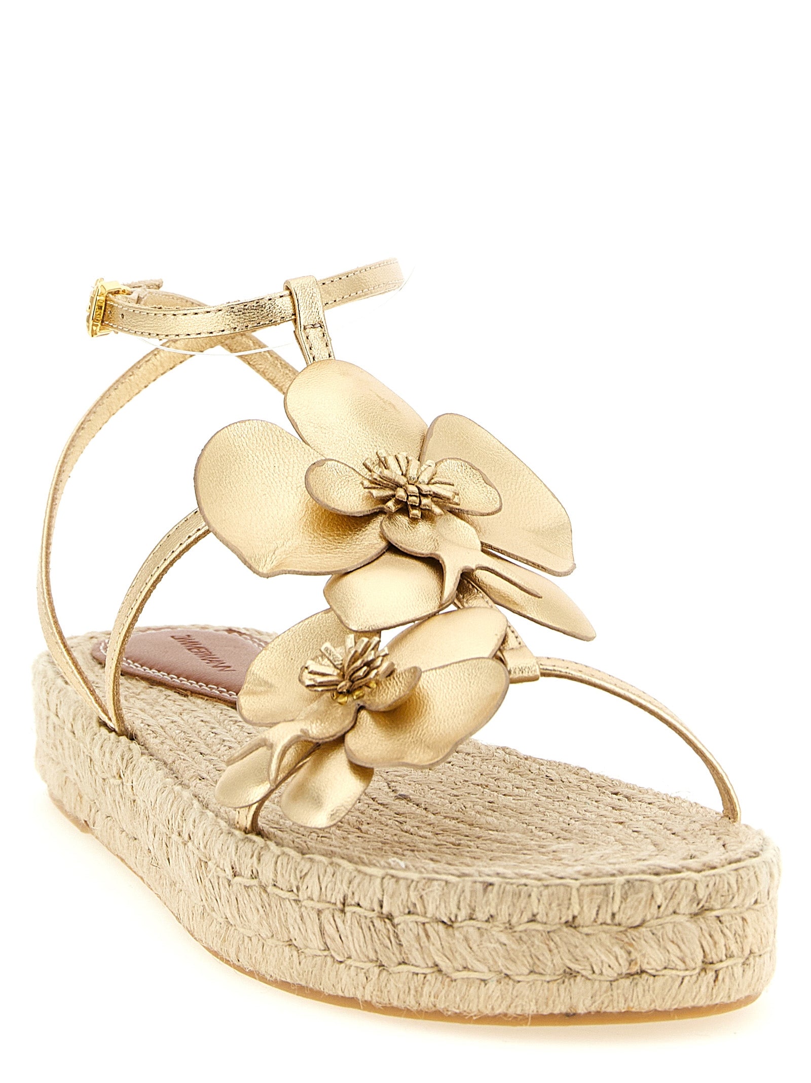 Gold Leather Flat Sandals
