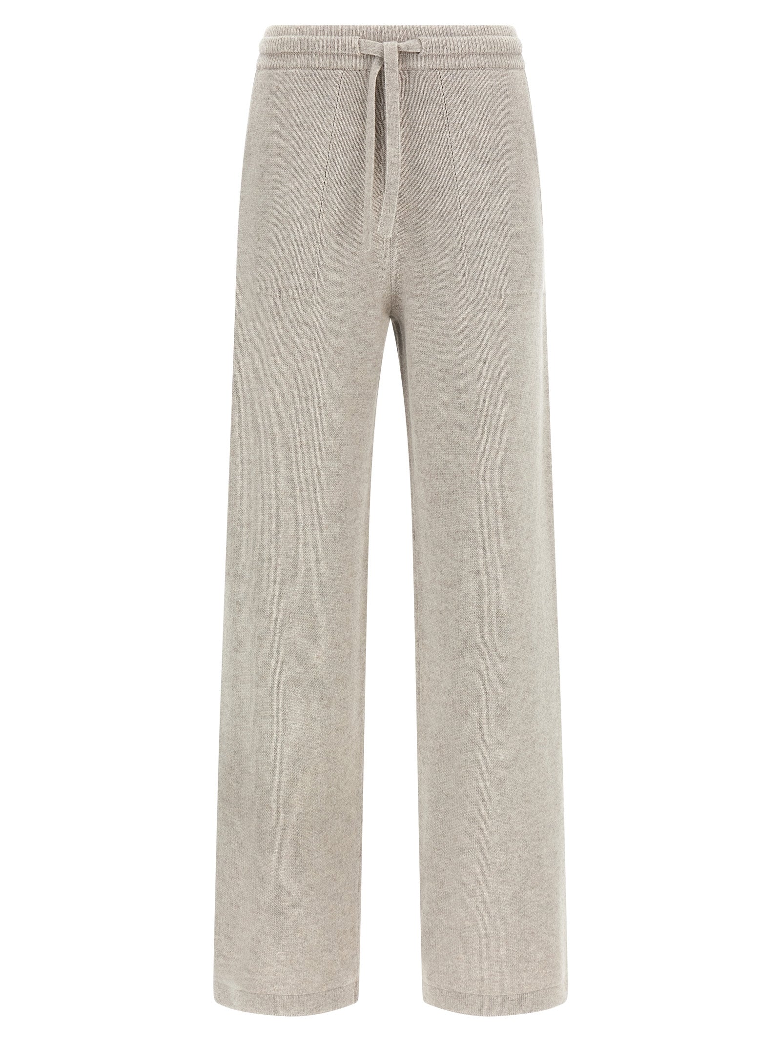 Beige Wool Casual Pants