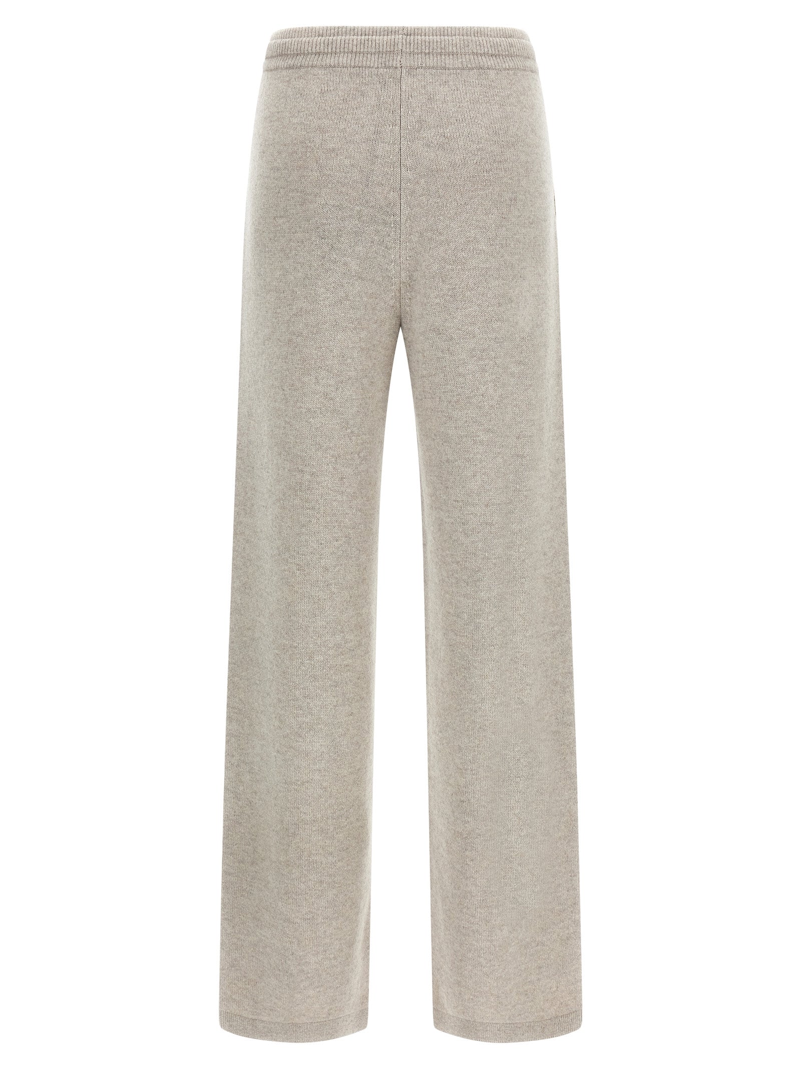 Beige Wool Casual Pants