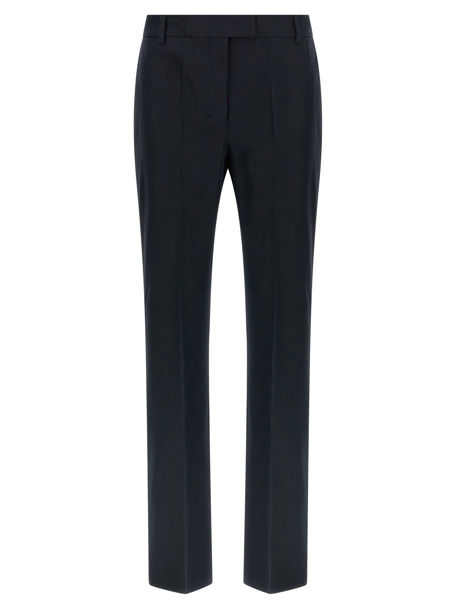 Blue Cotton Flared Pants