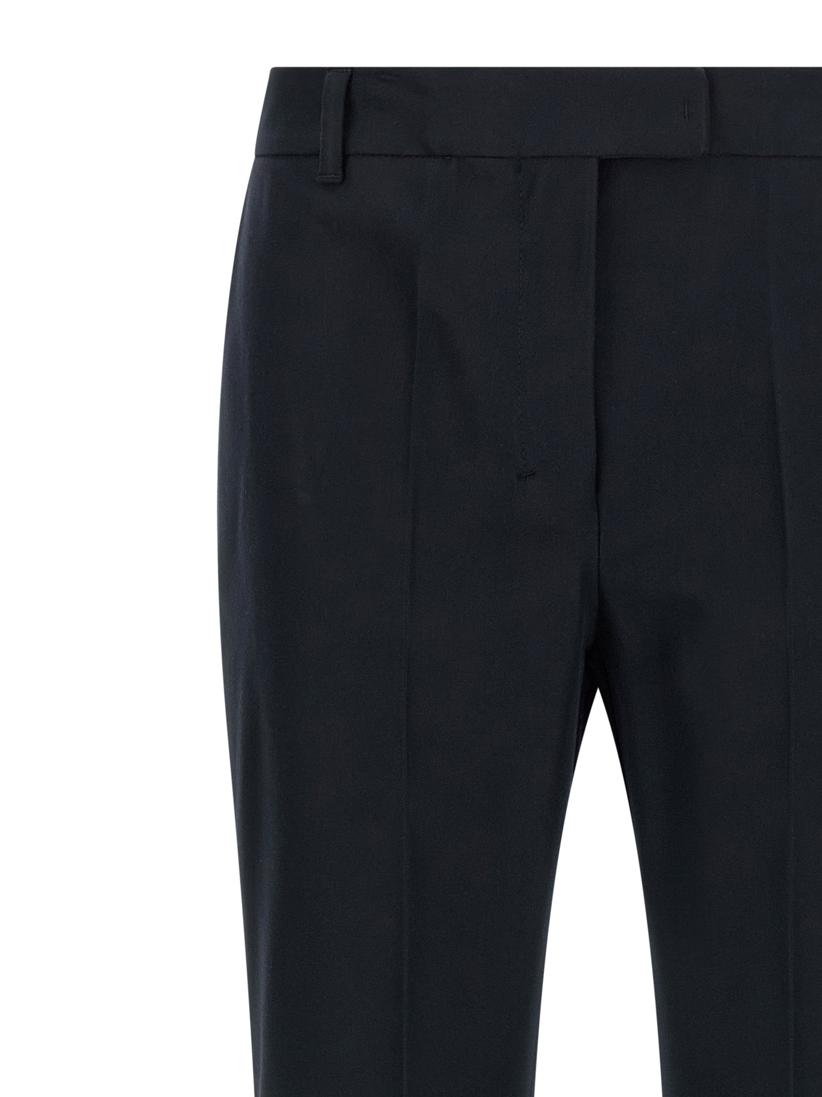 Blue Cotton Flared Pants