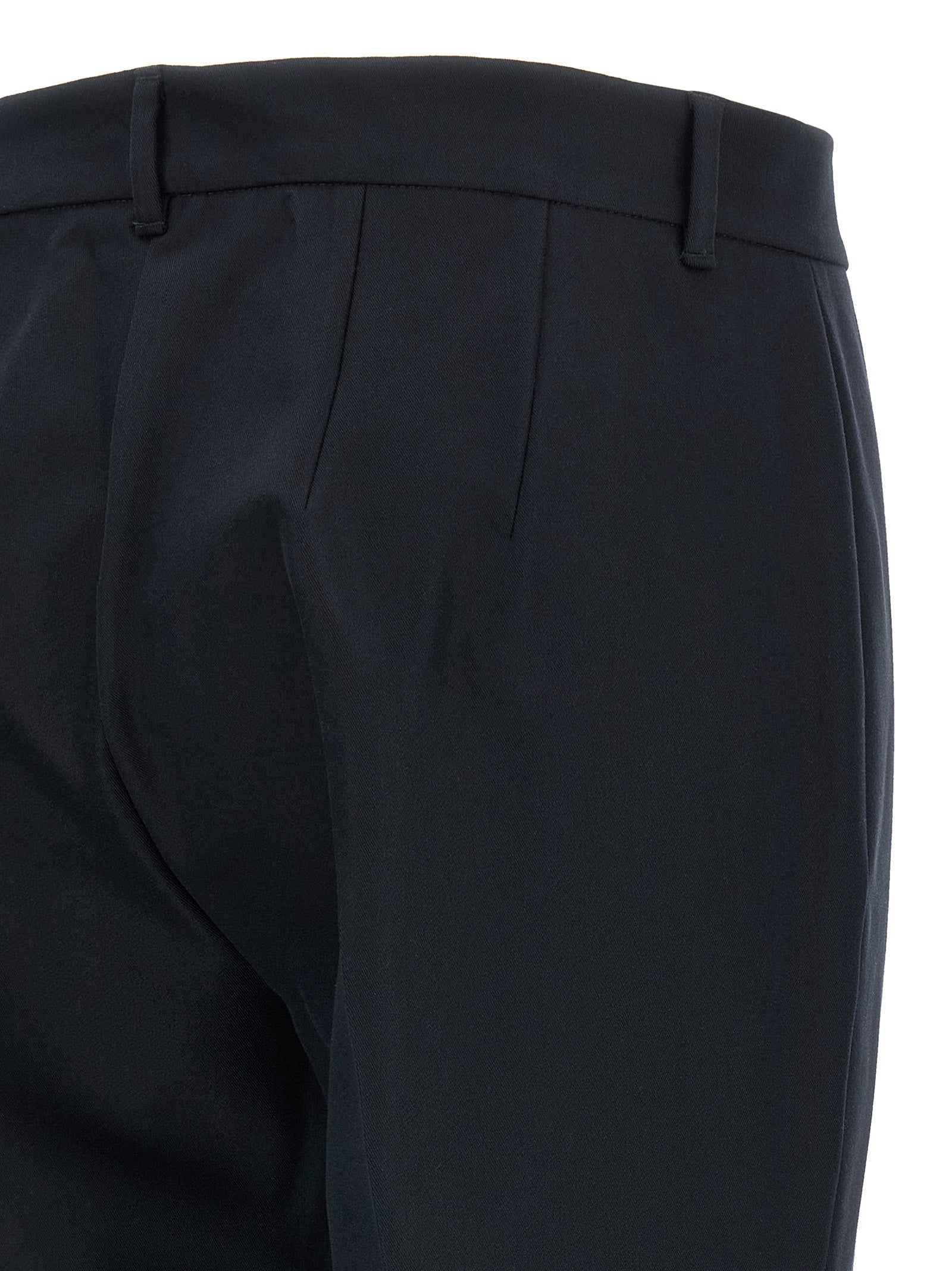 Blue Cotton Flared Pants