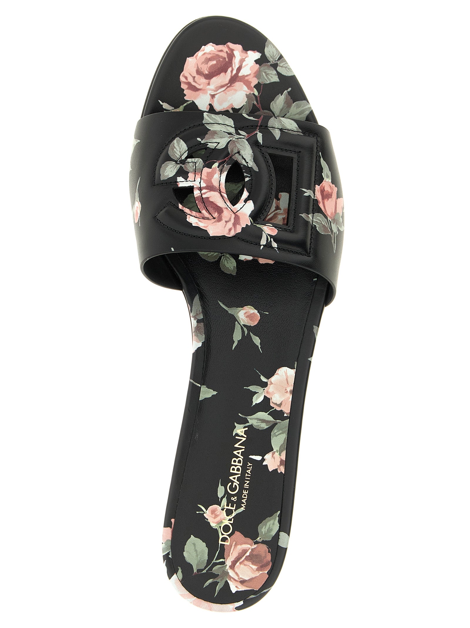Black Calfskin Slides