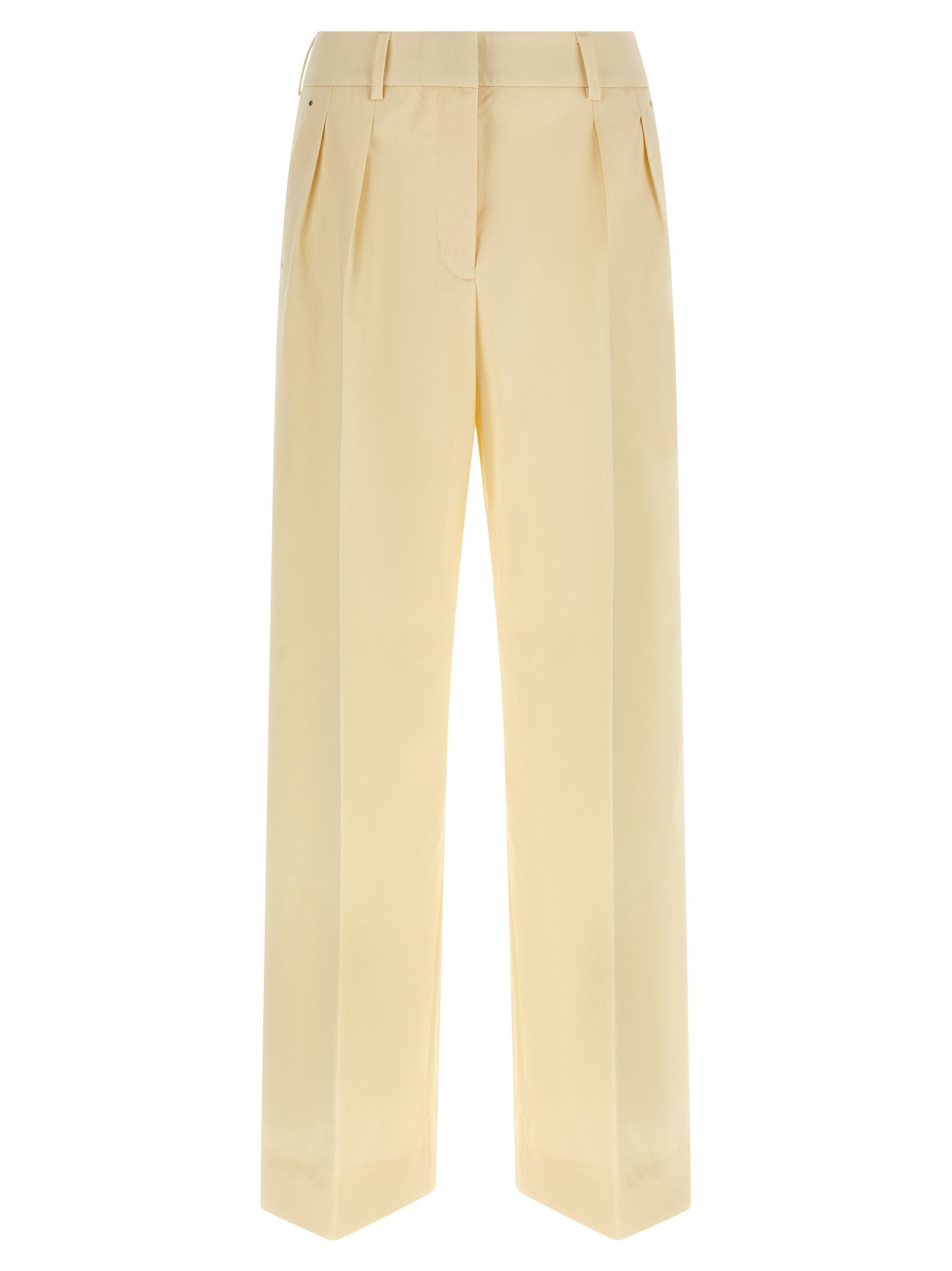 Beige Cotton Dress Pants