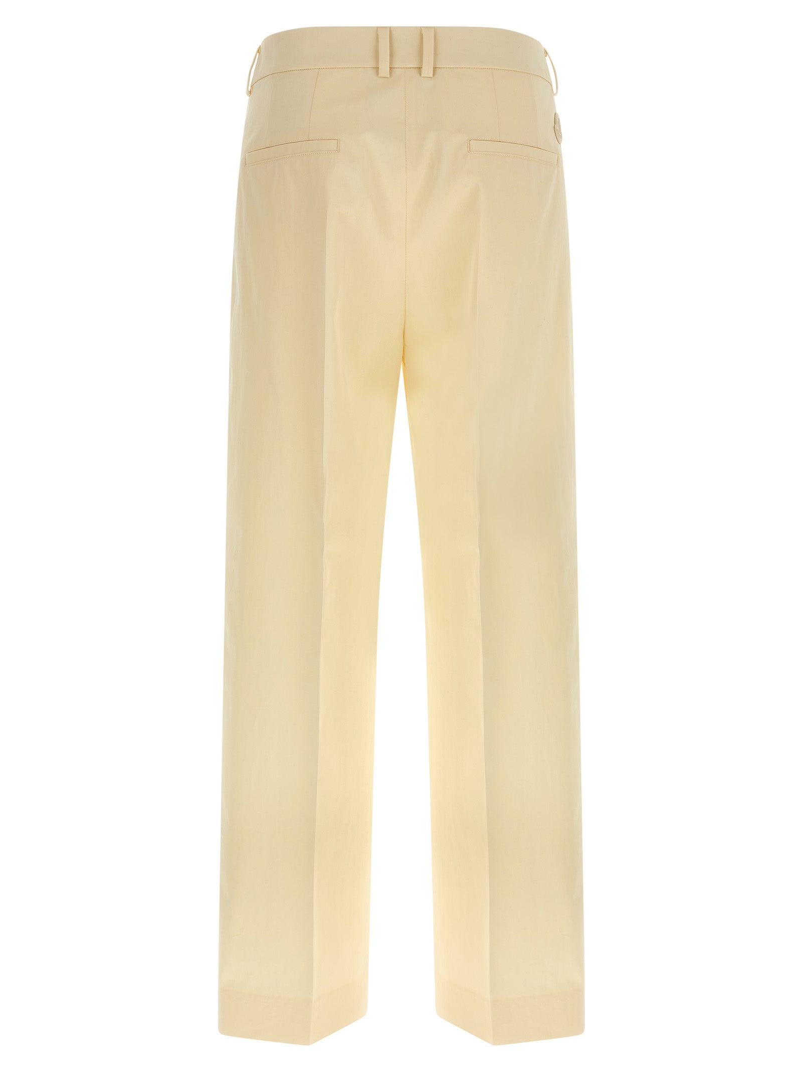 Beige Cotton Dress Pants