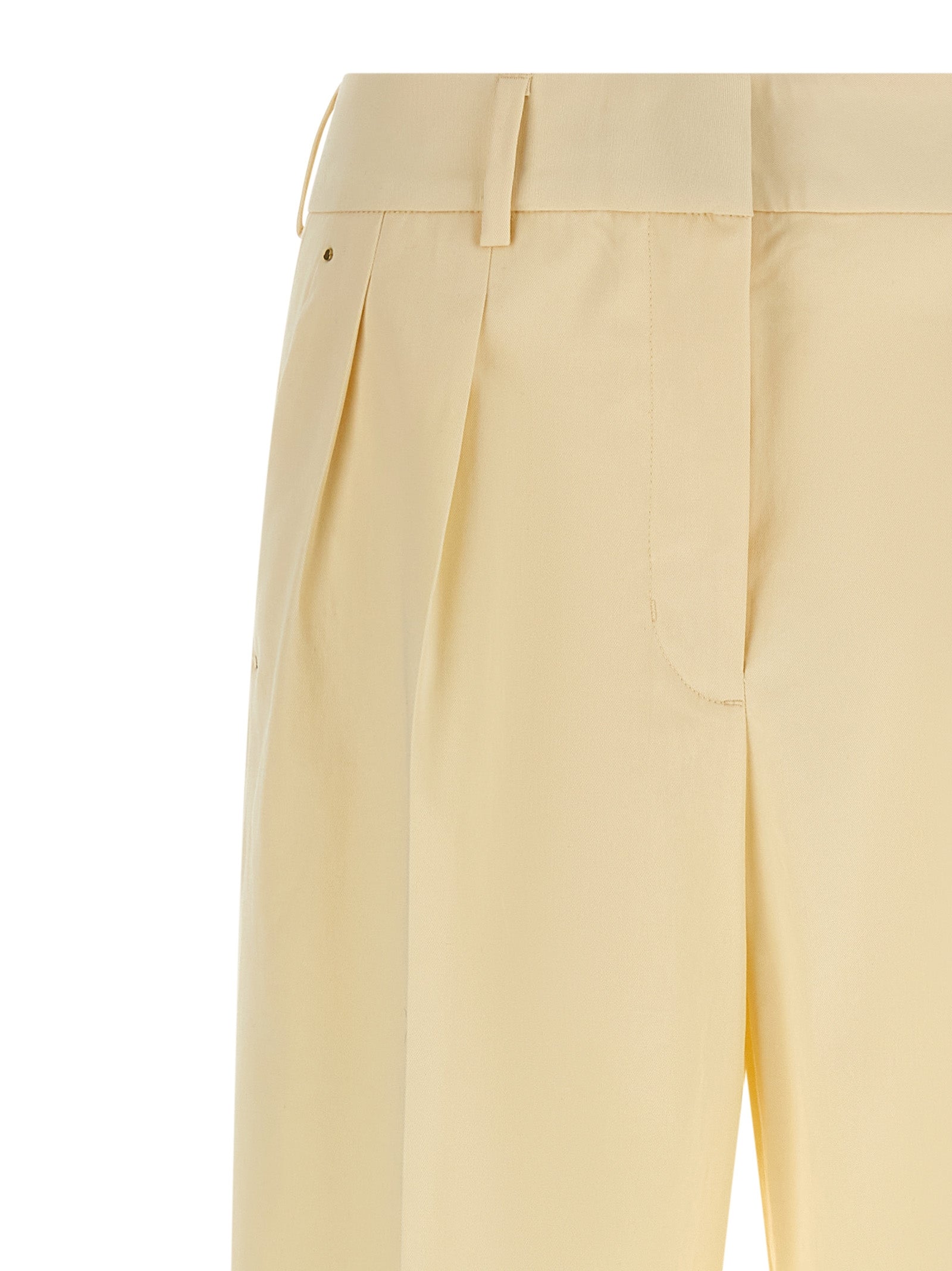 Beige Cotton Dress Pants