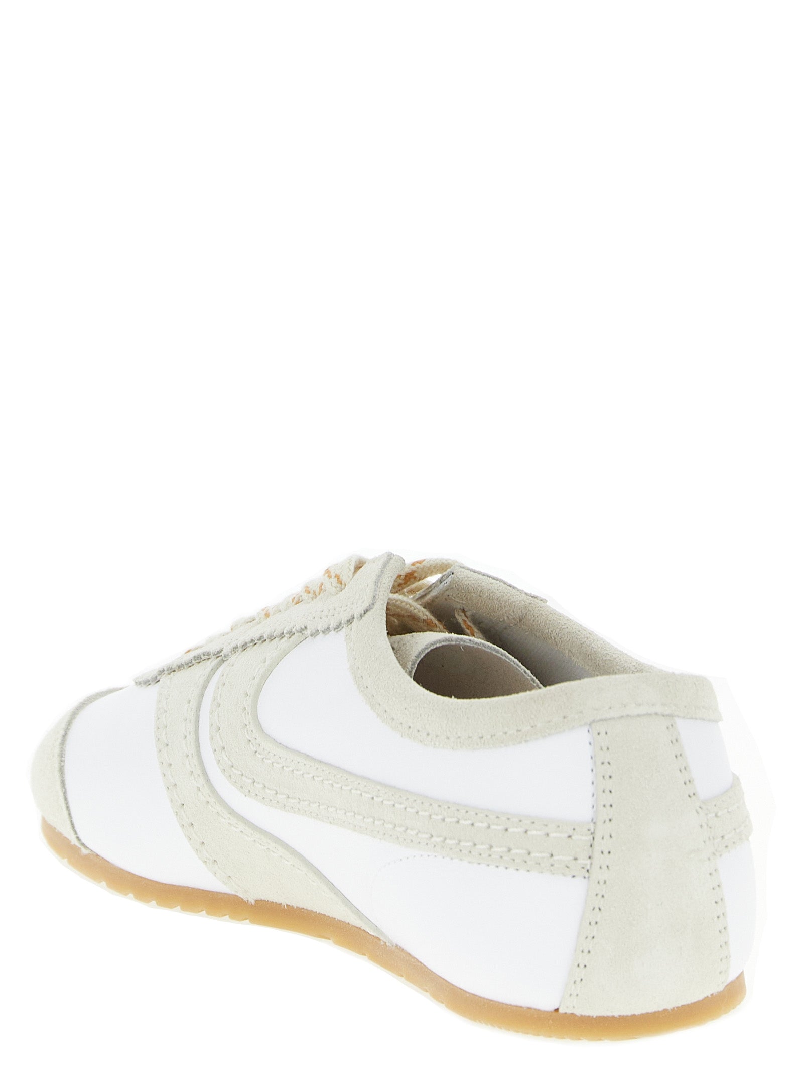 Beige Cowhide Low Top Sneakers
