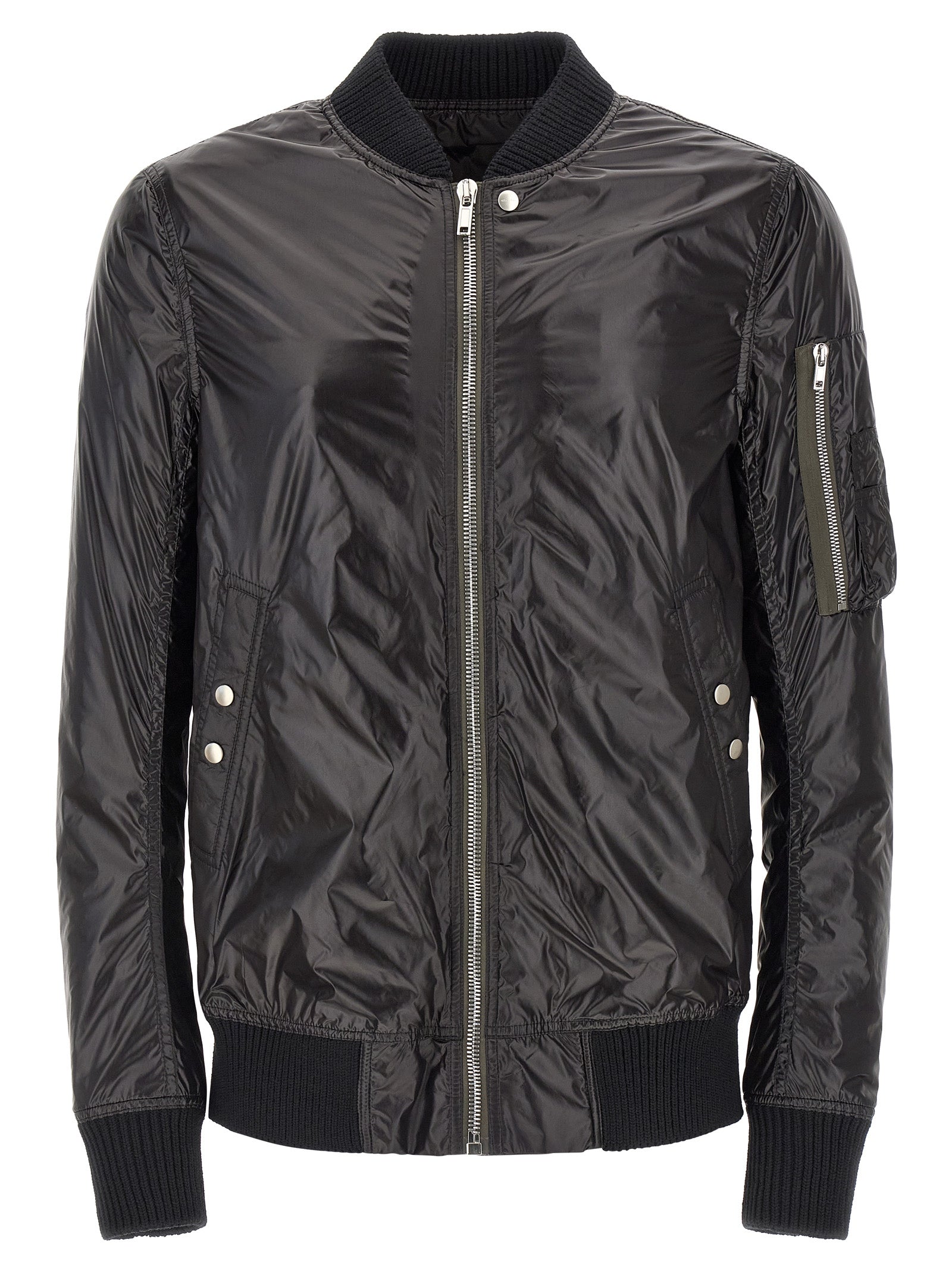 Black Nylon Bomber