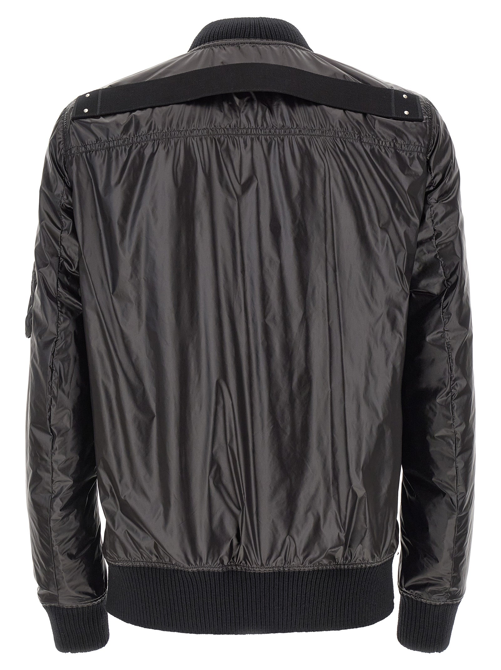 Black Nylon Bomber