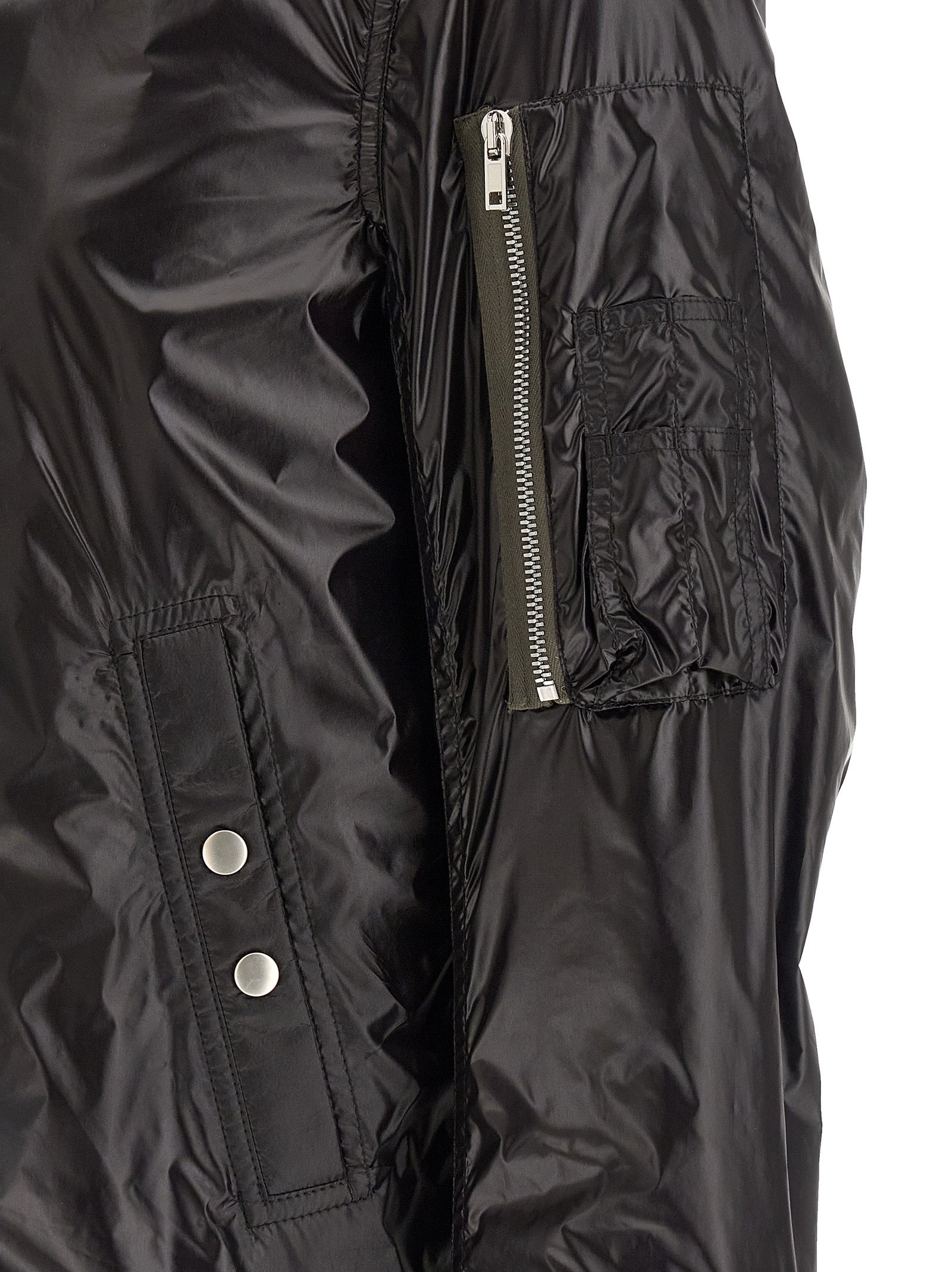 Black Nylon Bomber